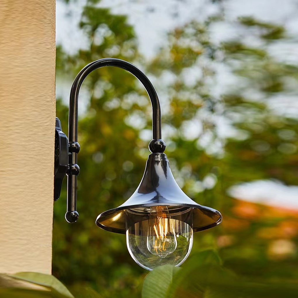 Creative Trumpet Shaped Waterproof LED Black Vintage Outdoor Wall Lamp - Lumpaz