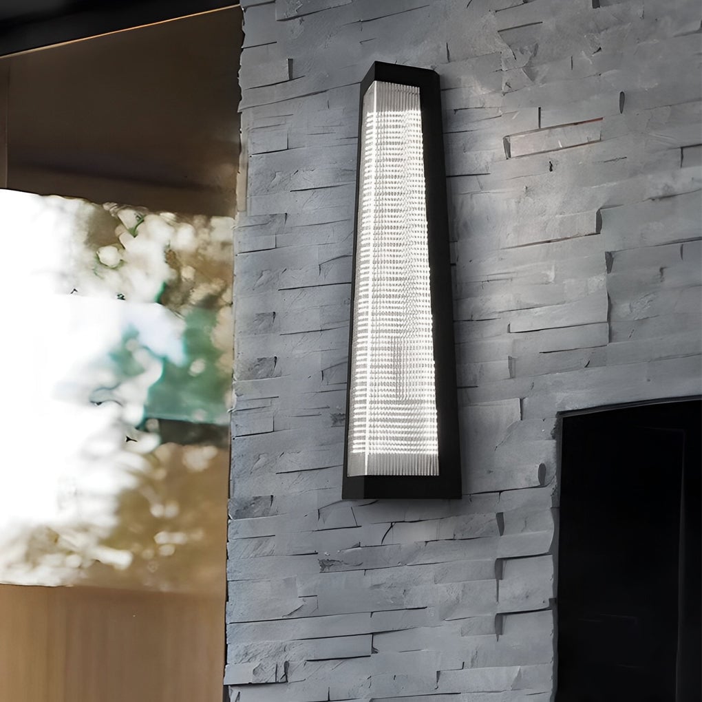 Striped Acrylic Waterproof LED Black Modern Outdoor Wall Lights Fixture - Lumpaz