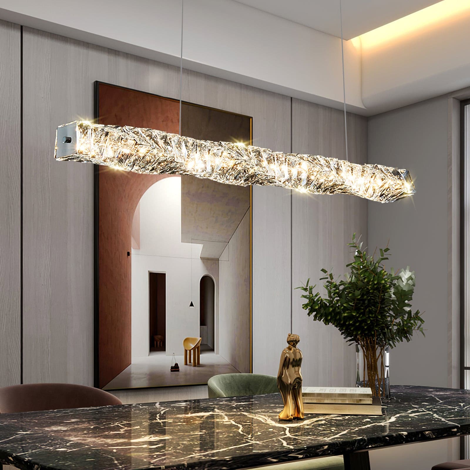 Long Crystal Pendant Lamp - Lumpaz