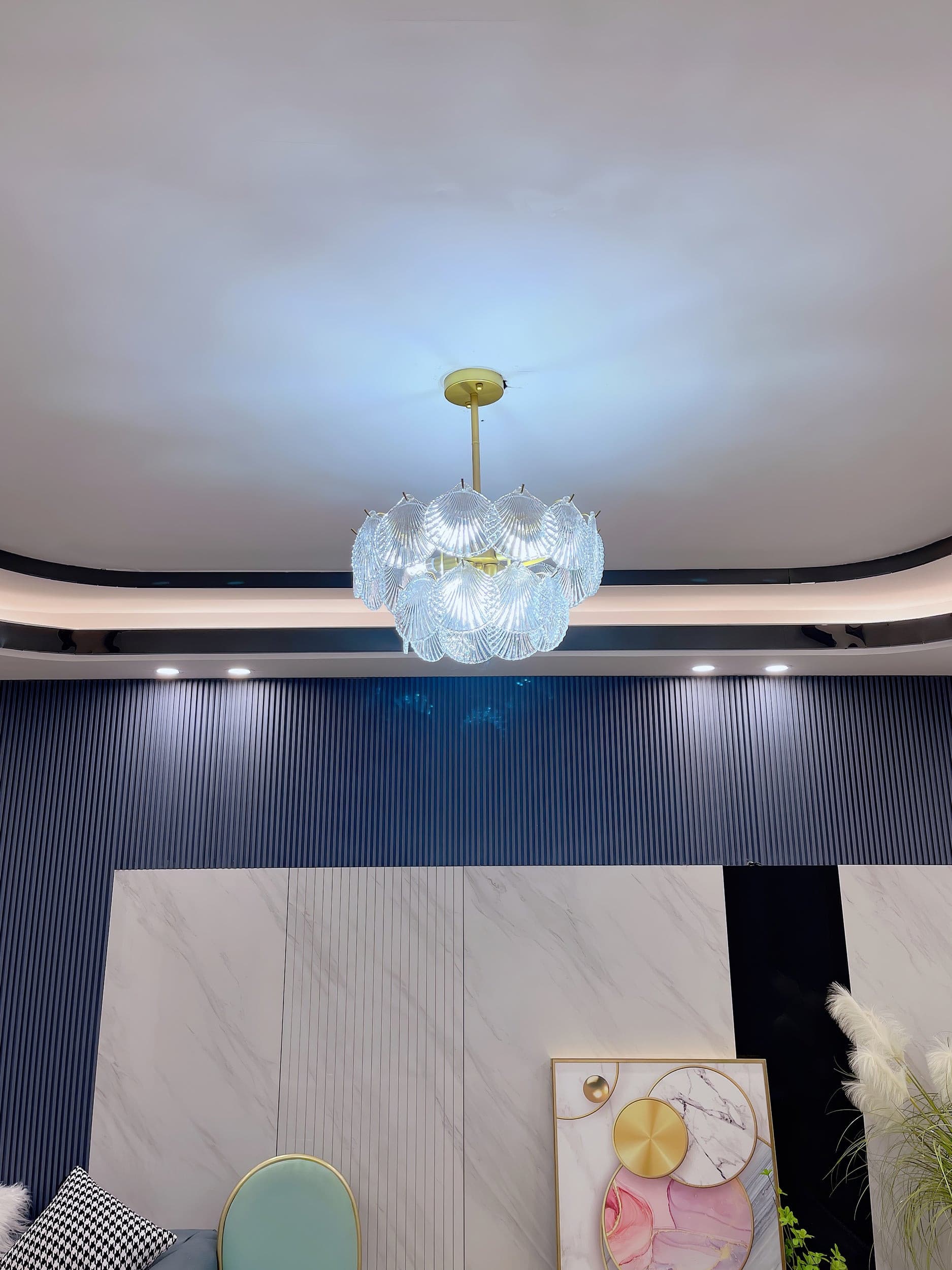 Shell Glass Chandelier - Lumpaz