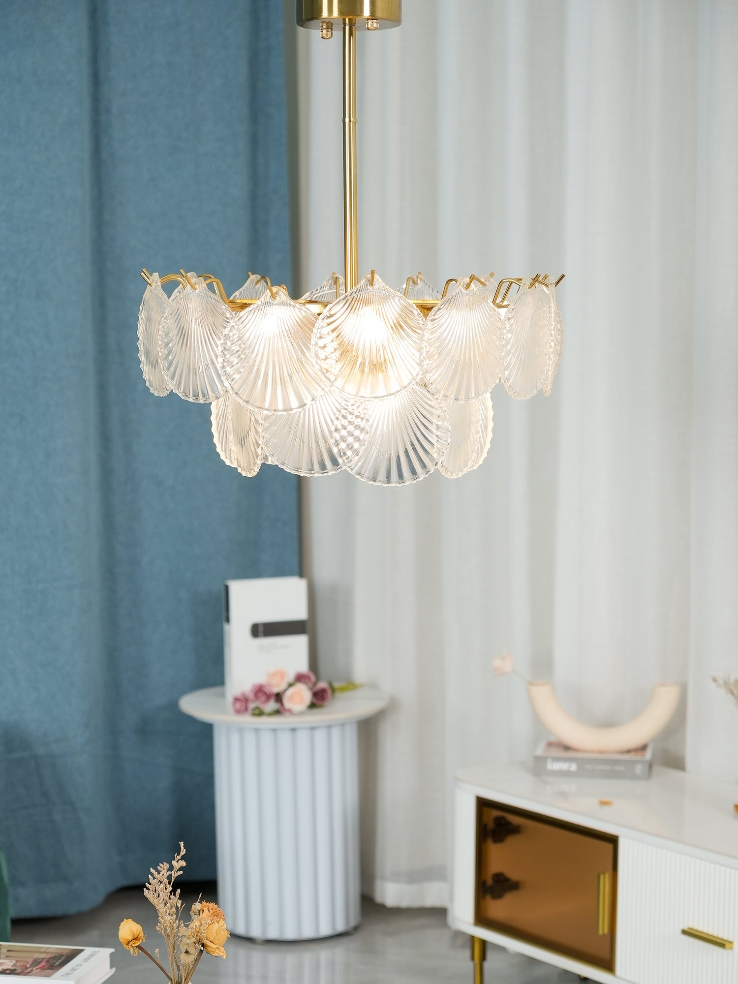 Shell Glass Chandelier - Lumpaz