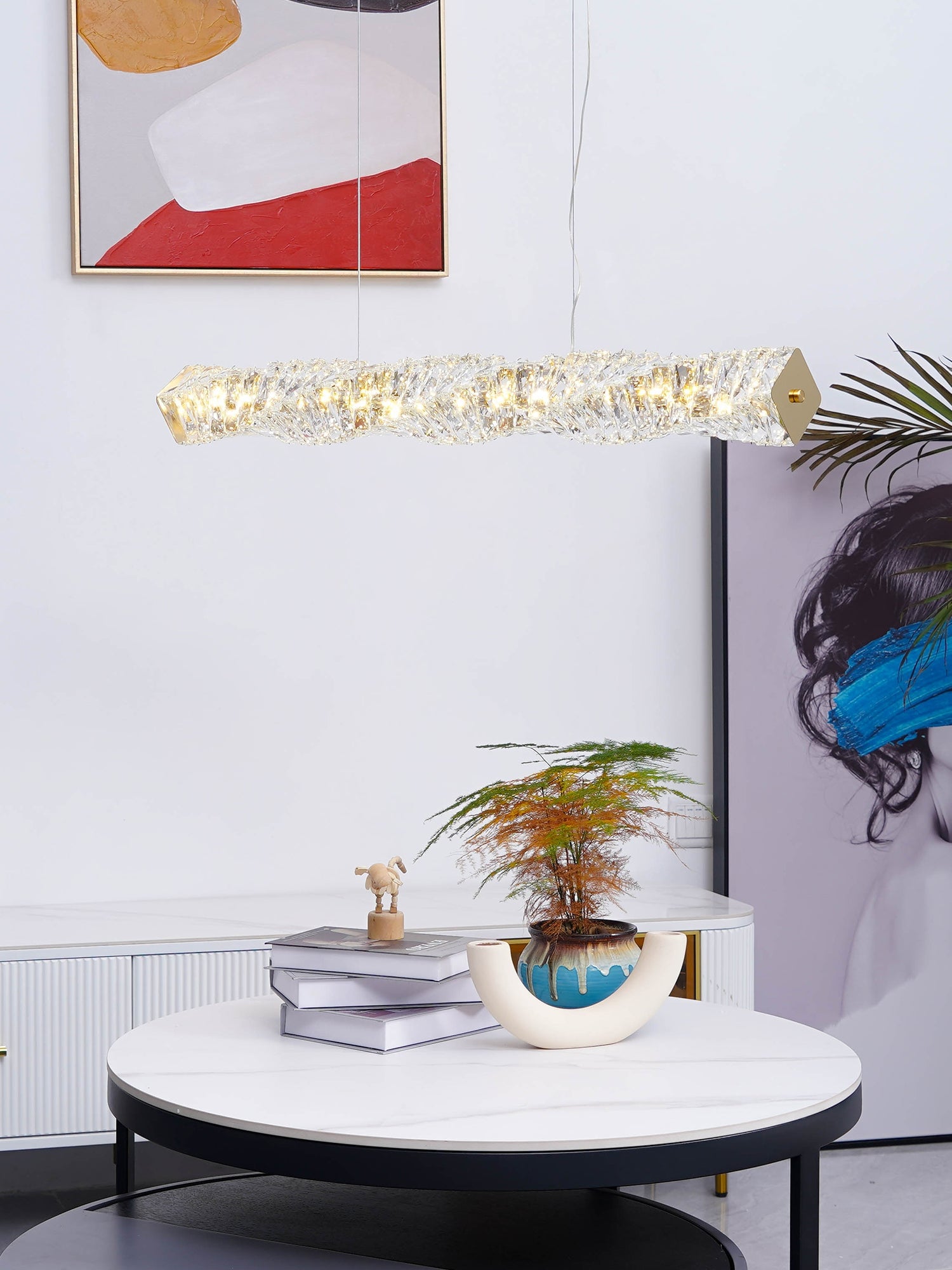 Long Crystal Pendant Lamp - Lumpaz