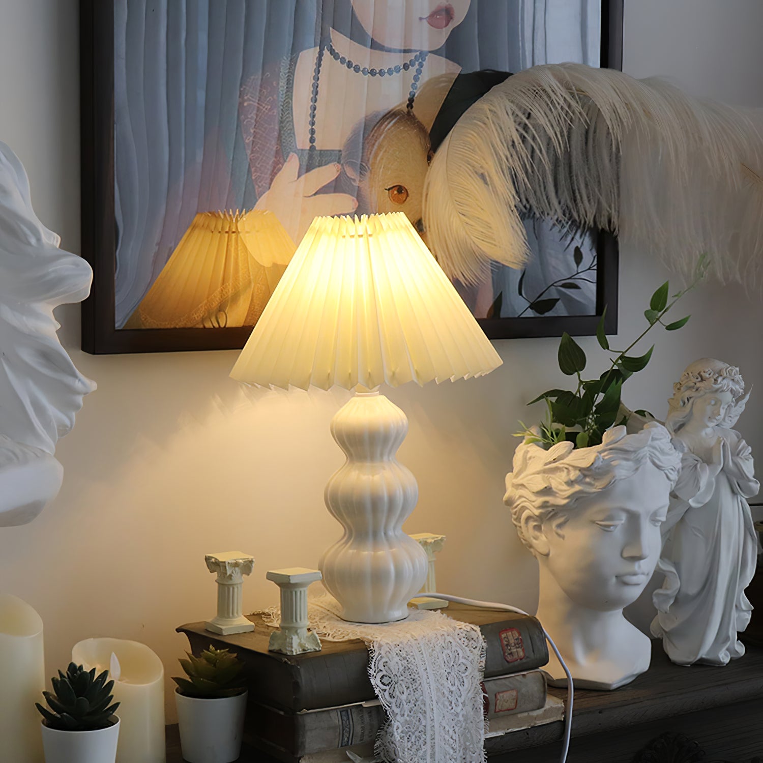 Luna Pleated Table Lamp - Lumpaz