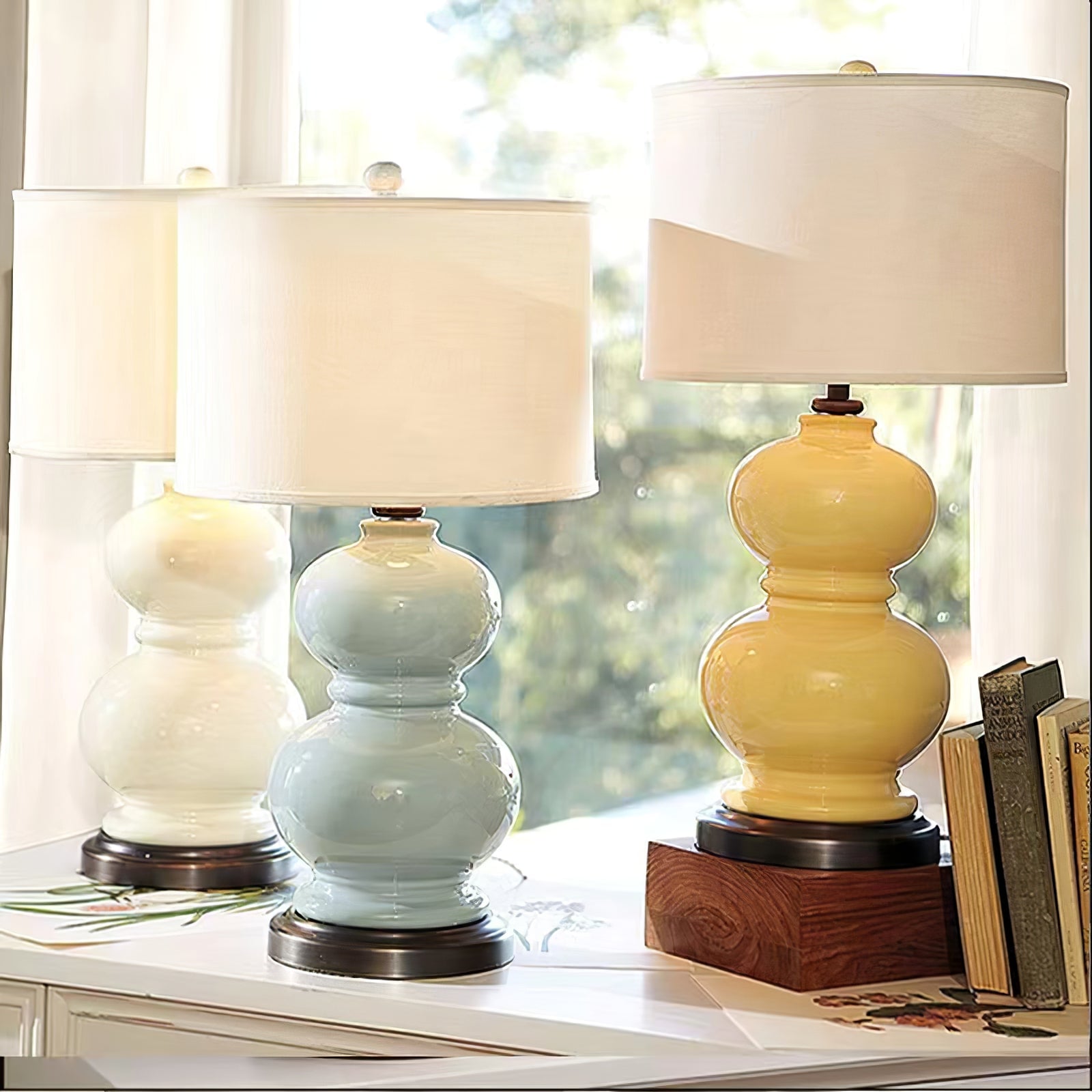 Ceramic Gourd Table Lamp - Lumpaz