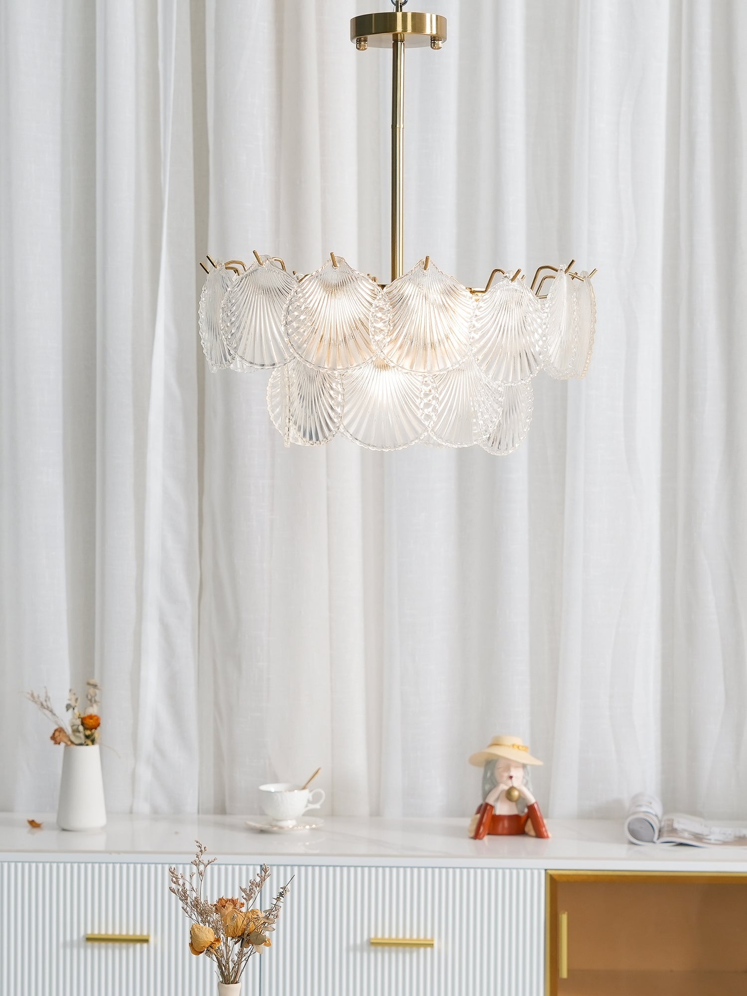 Shell Glass Chandelier - Lumpaz
