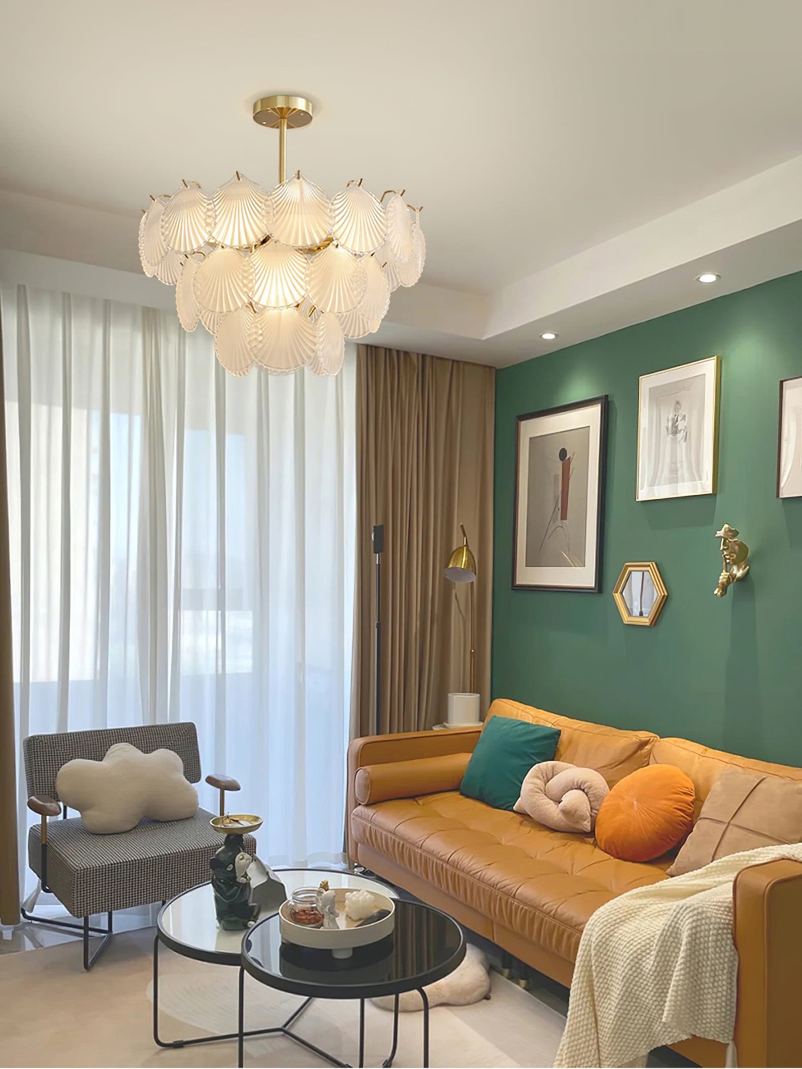 Shell Glass Chandelier - Lumpaz