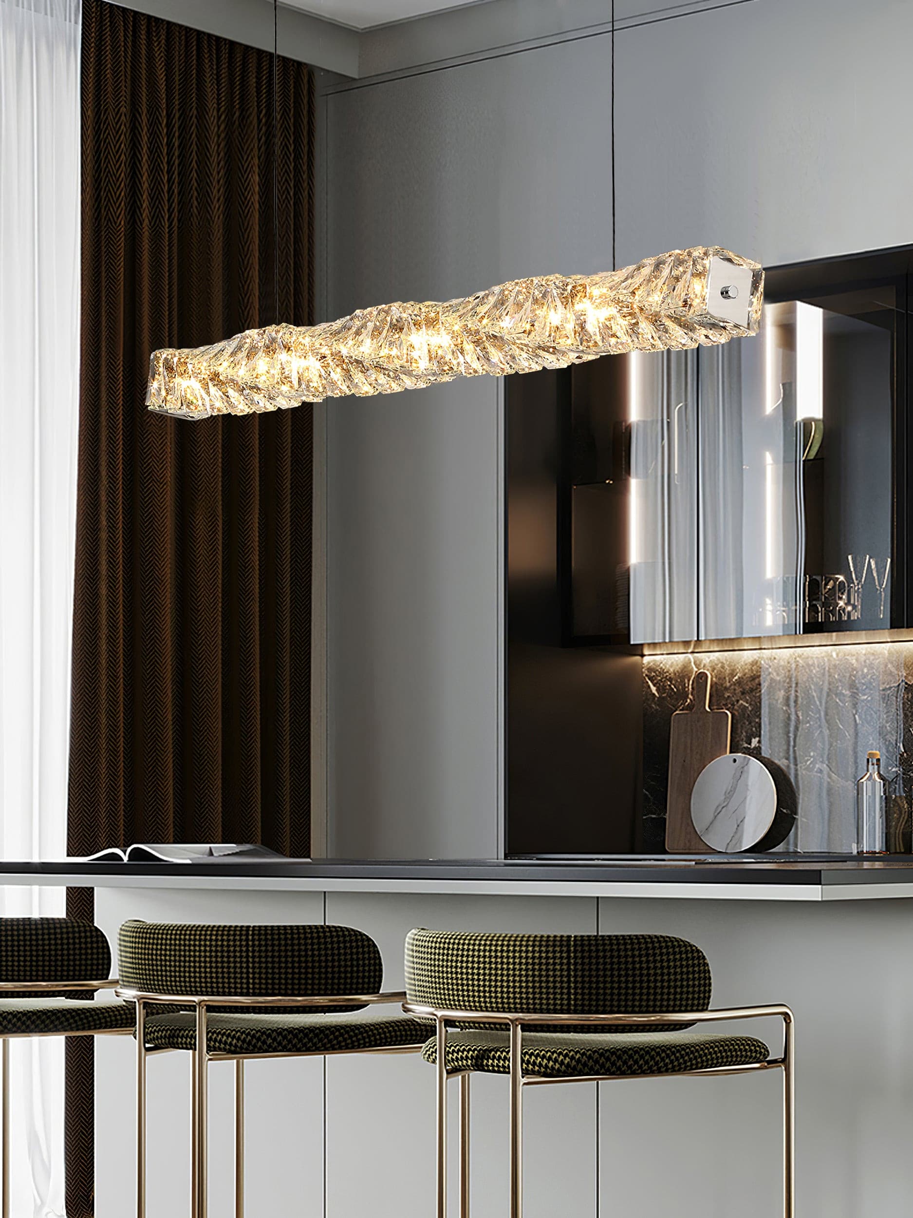 Long Crystal Pendant Lamp - Lumpaz