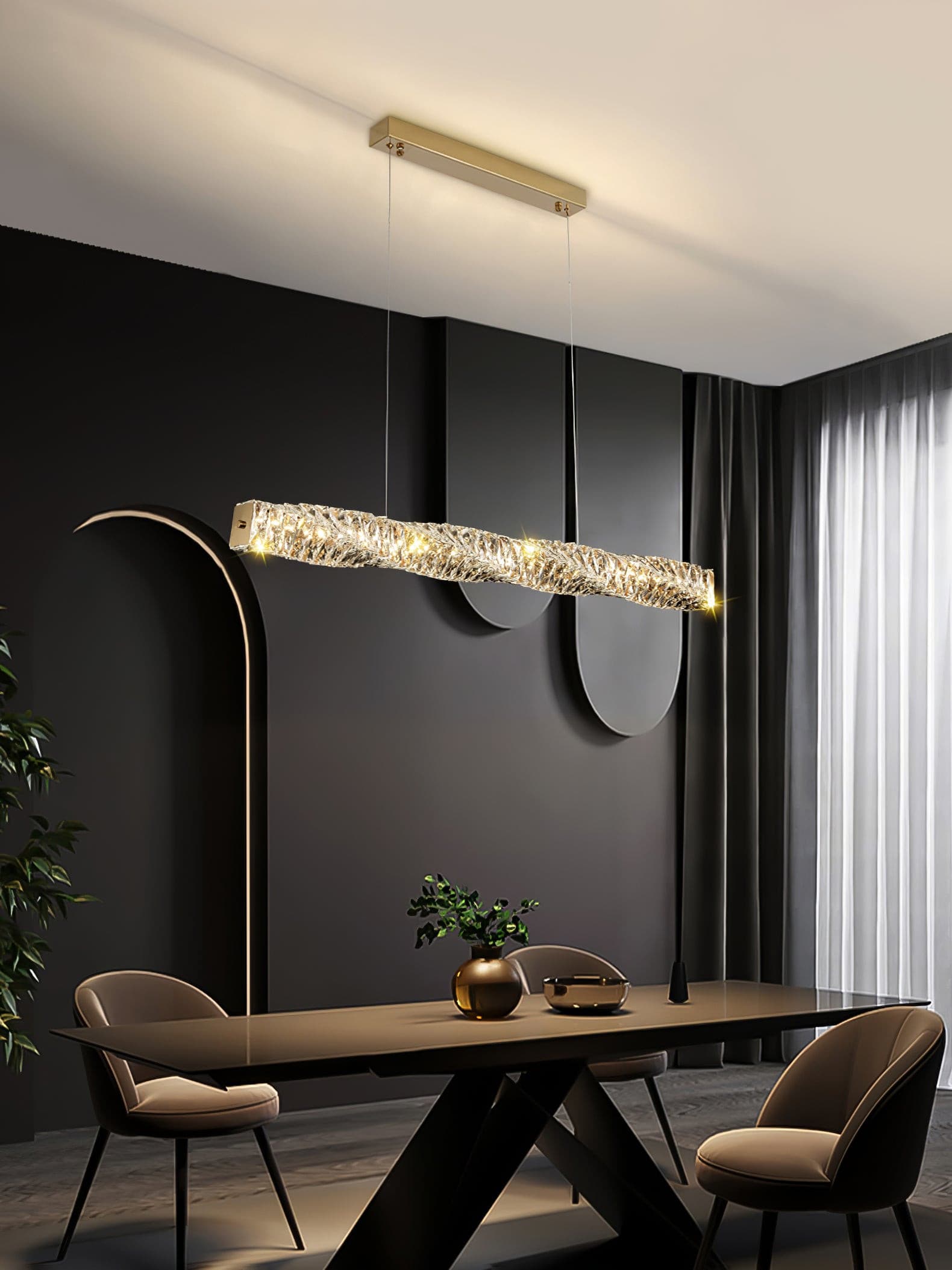 Long Crystal Pendant Lamp - Lumpaz