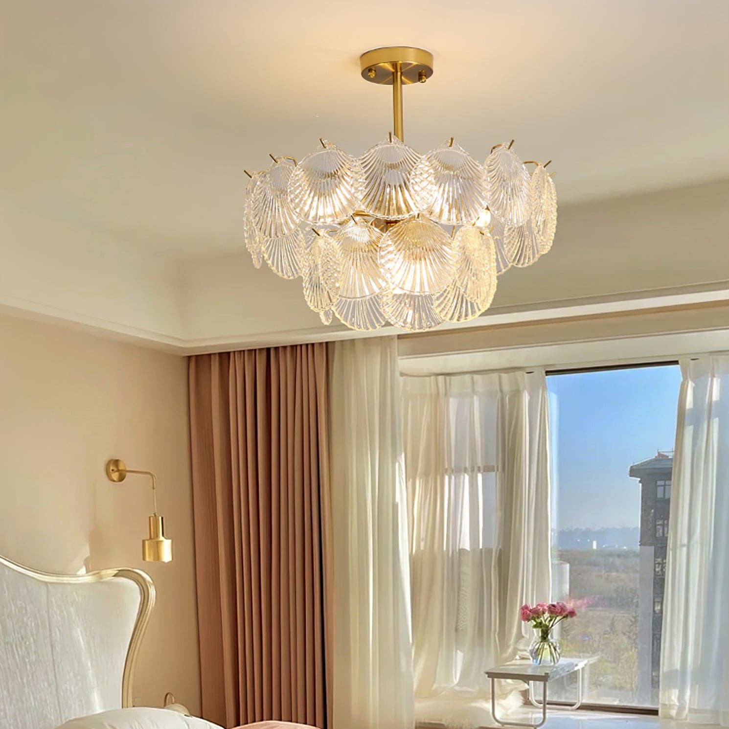 Shell Glass Chandelier - Lumpaz