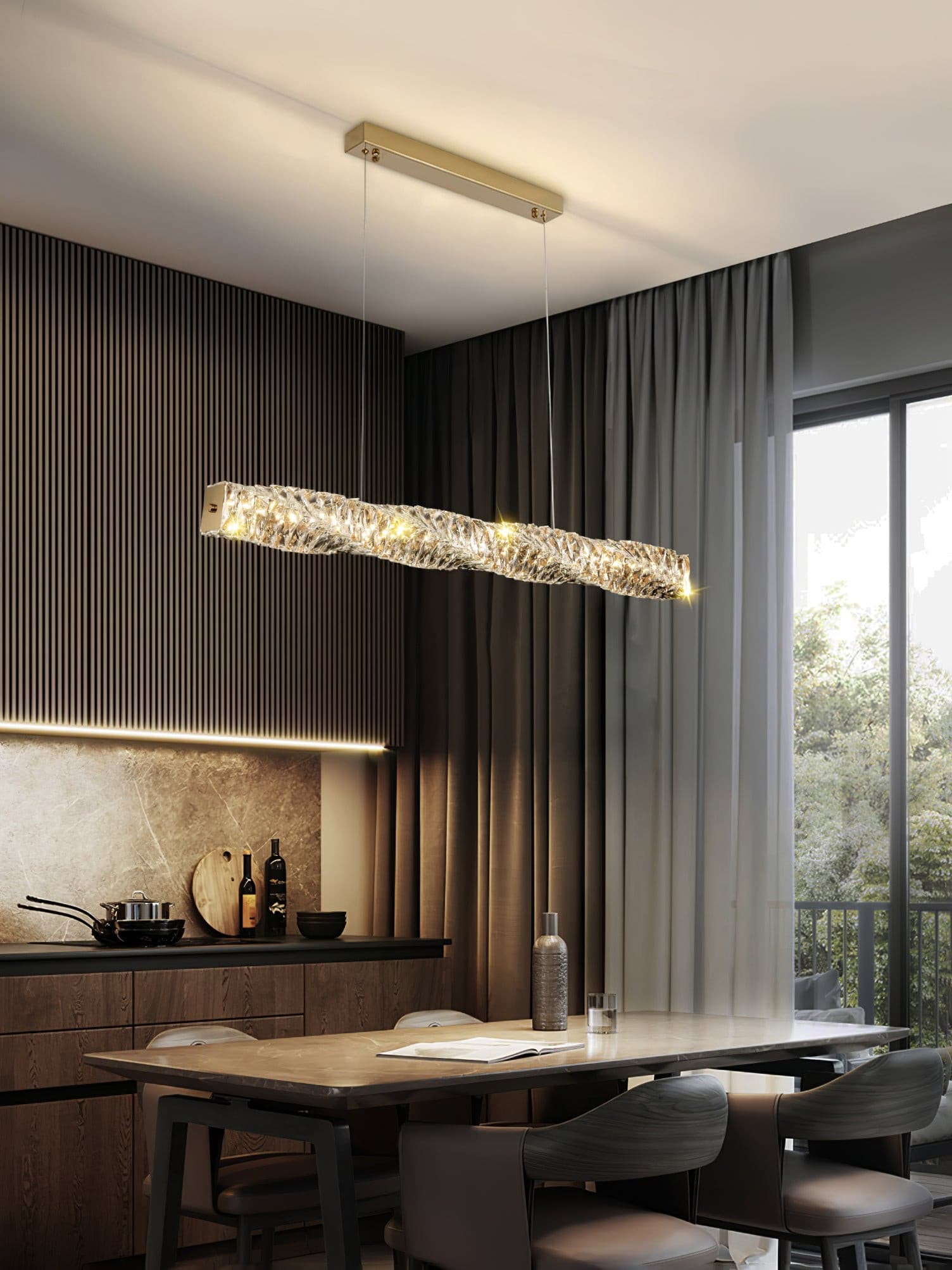 Long Crystal Pendant Lamp - Lumpaz
