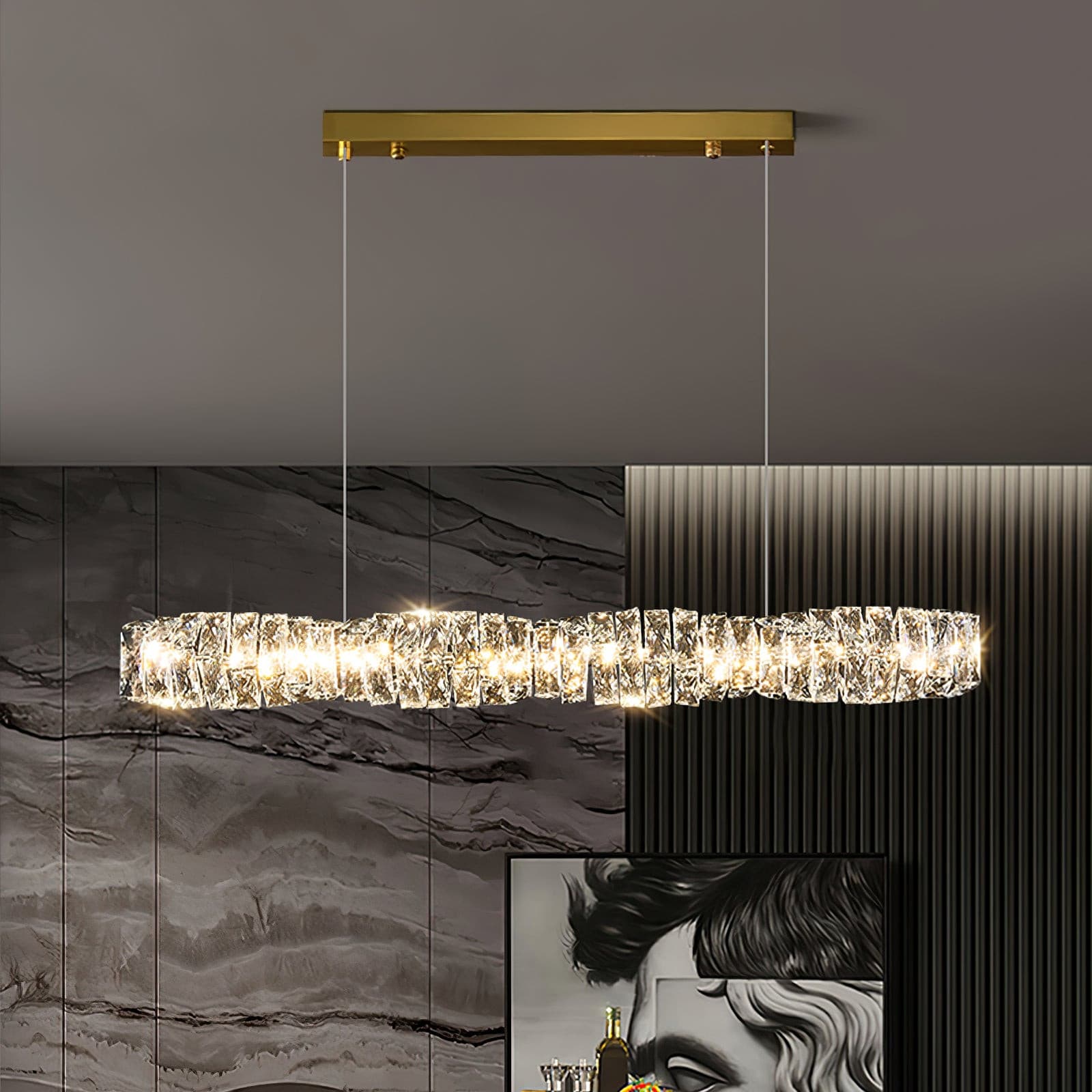 Long Crystal Pendant Lamp - Lumpaz