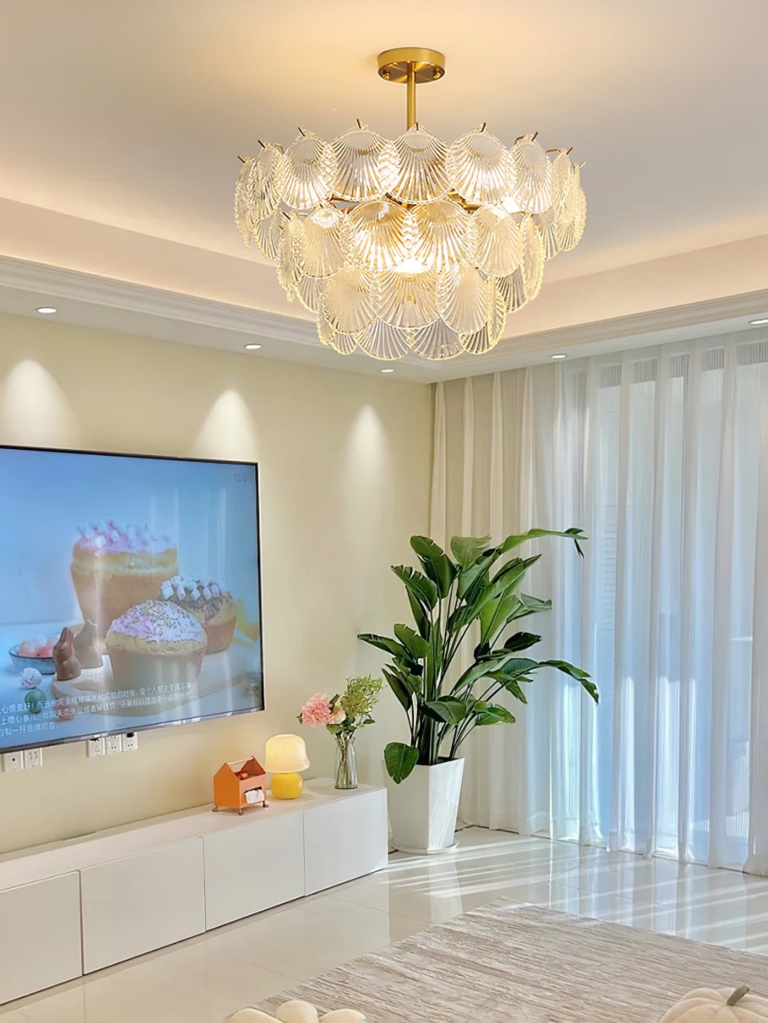 Shell Glass Chandelier - Lumpaz