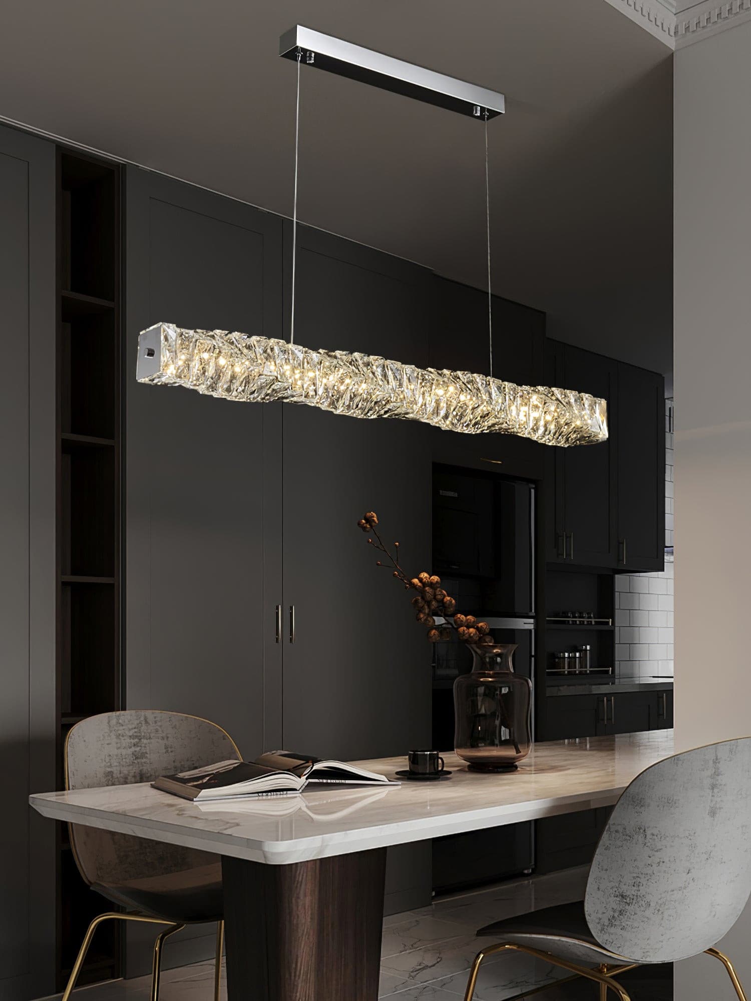 Long Crystal Pendant Lamp - Lumpaz