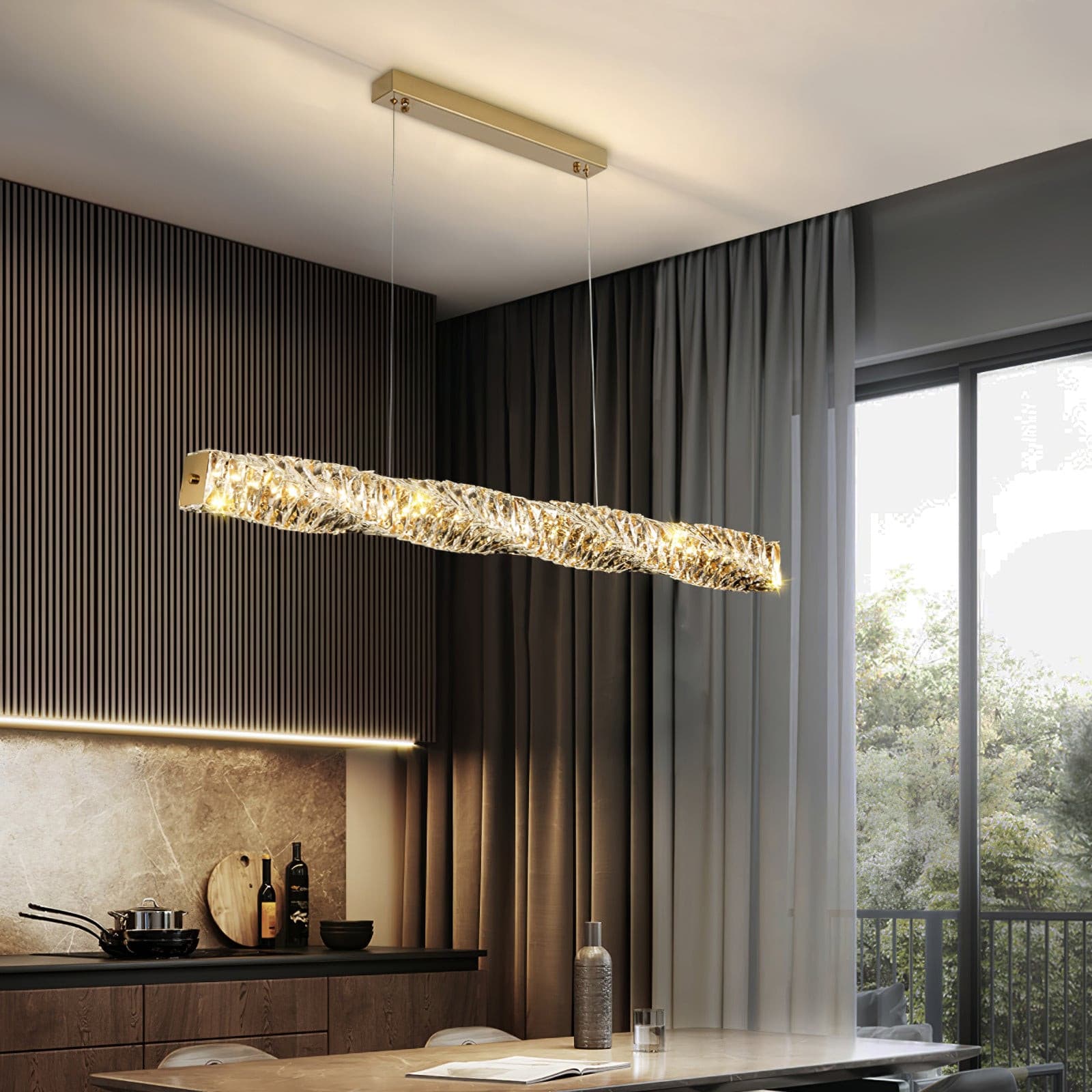 Long Crystal Pendant Lamp - Lumpaz