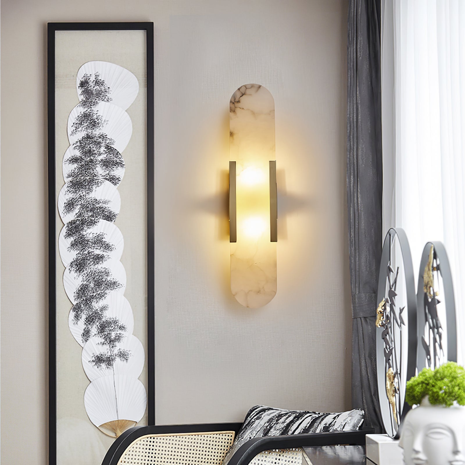 Geometric Harmony Alabaster Wall Lamp - Lumpaz