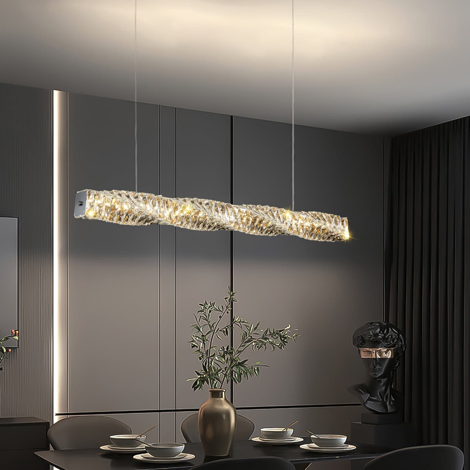 Long Crystal Pendant Lamp - Lumpaz