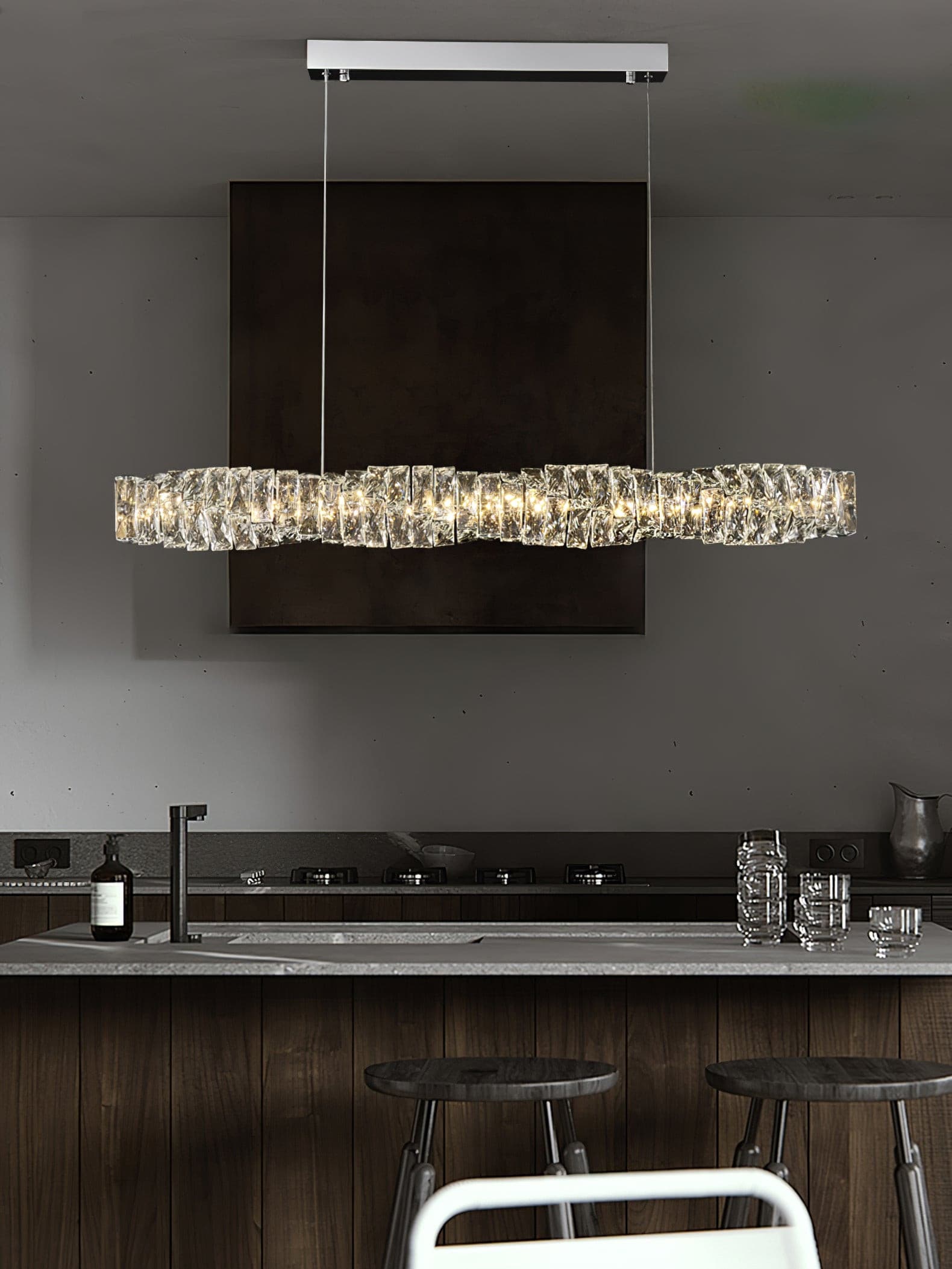 Long Crystal Pendant Lamp - Lumpaz
