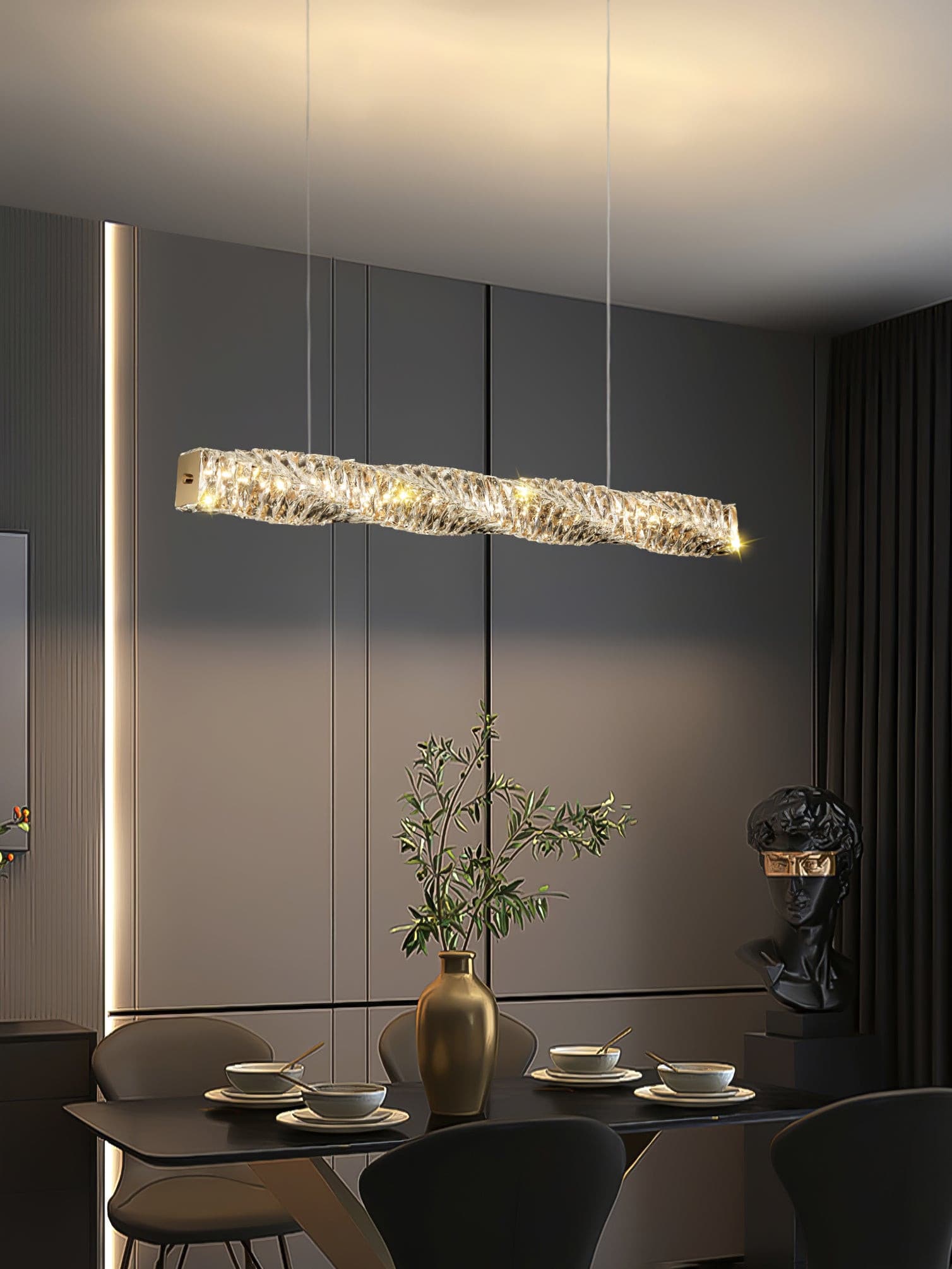Long Crystal Pendant Lamp - Lumpaz