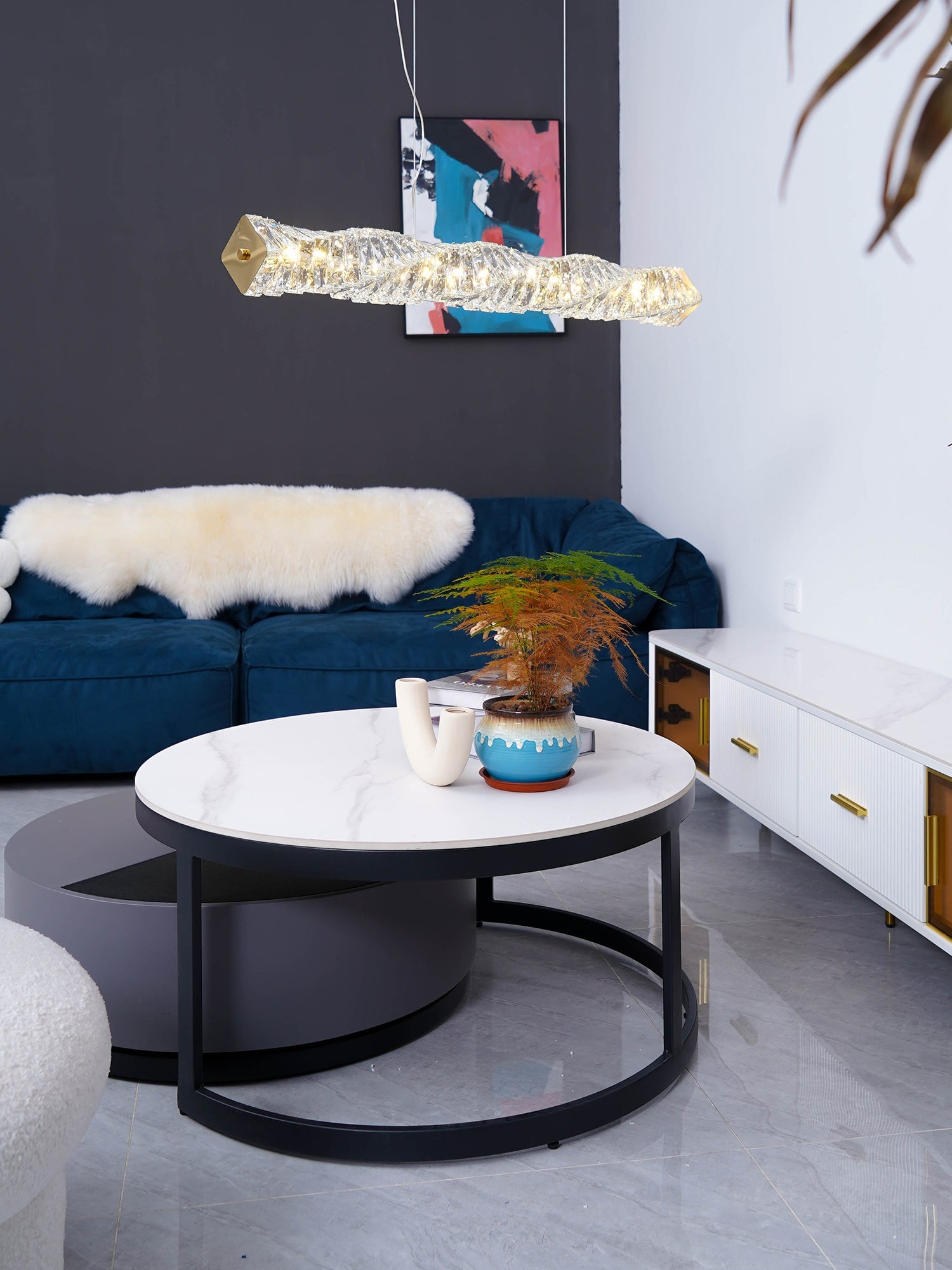 Long Crystal Pendant Lamp - Lumpaz