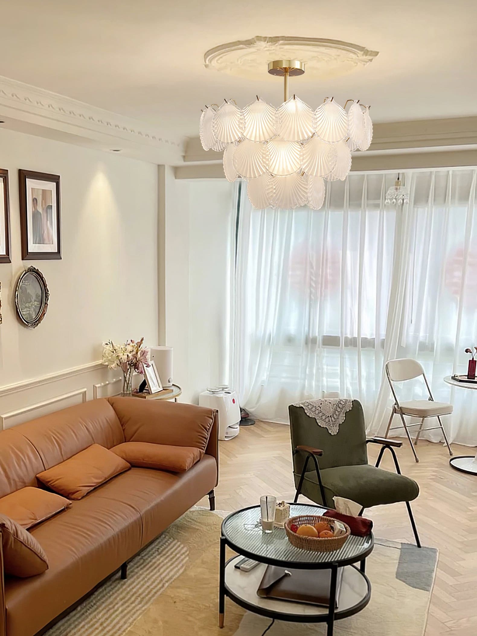 Shell Glass Chandelier - Lumpaz