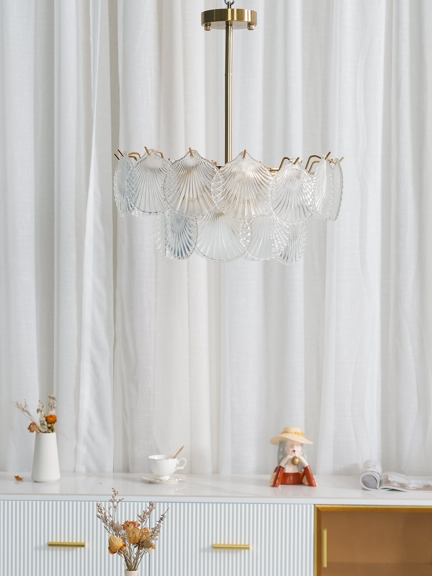 Shell Glass Chandelier - Lumpaz