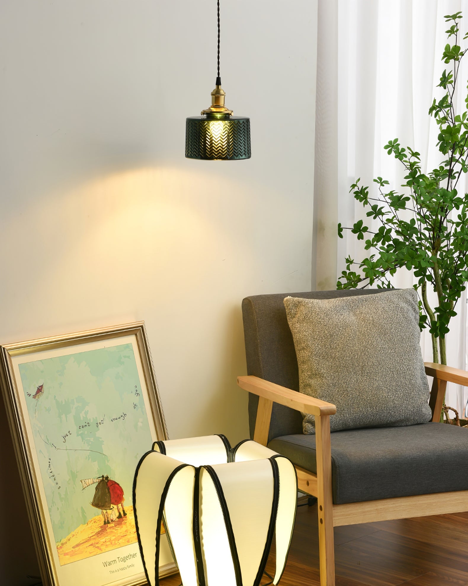 Green Glass Pendant Lamp - Lumpaz