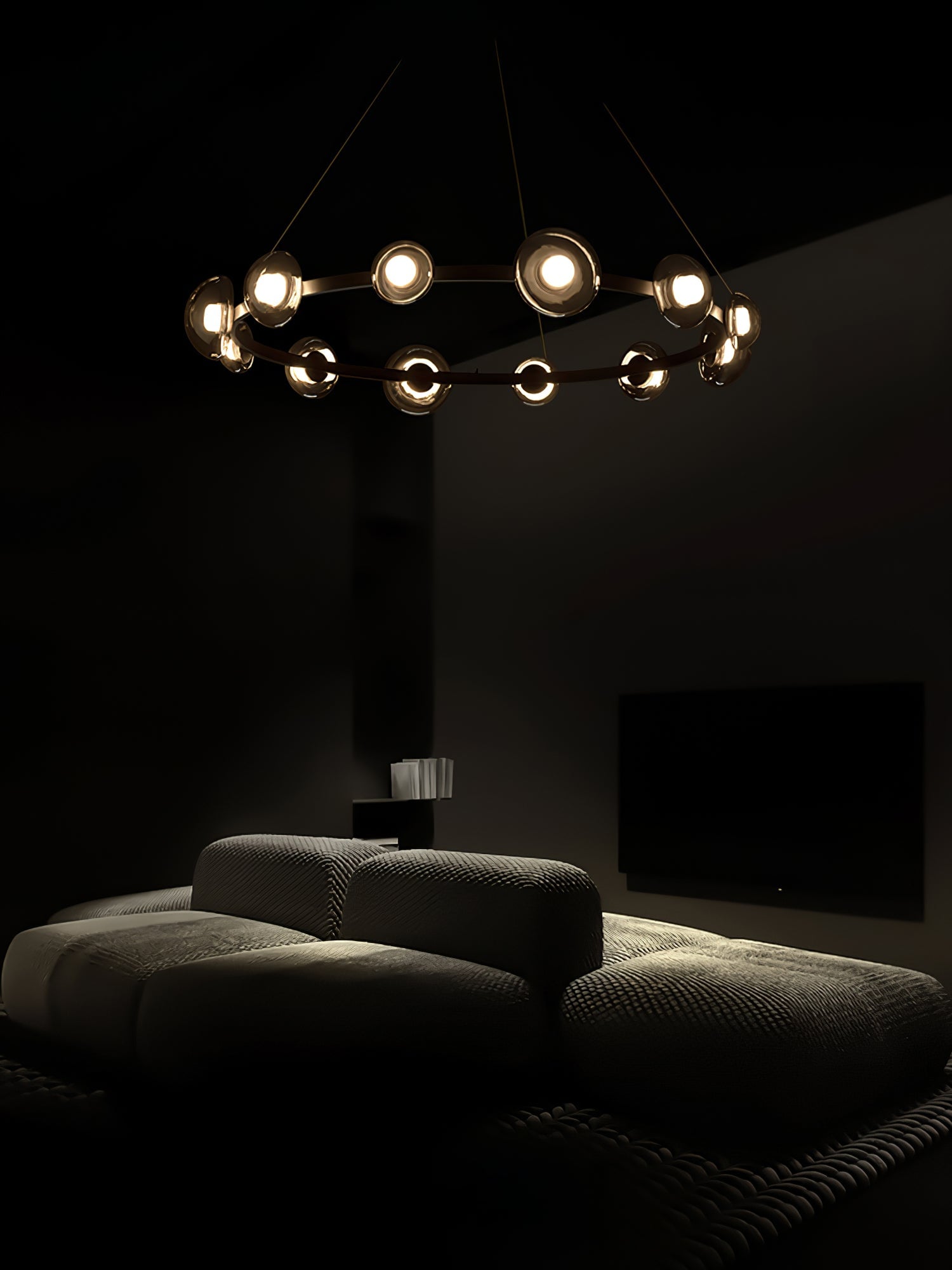 Brass Bar Glass Chandelier - Lumpaz