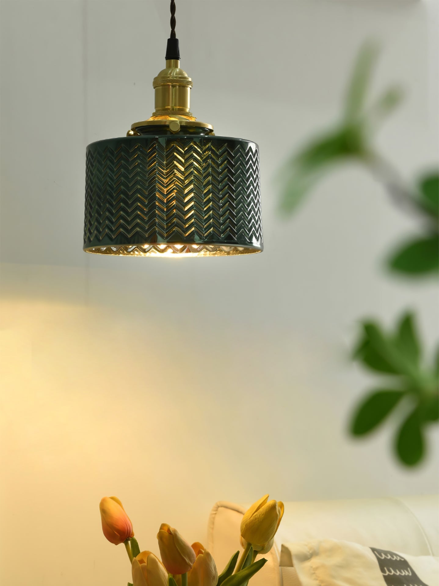 Green Glass Pendant Lamp - Lumpaz