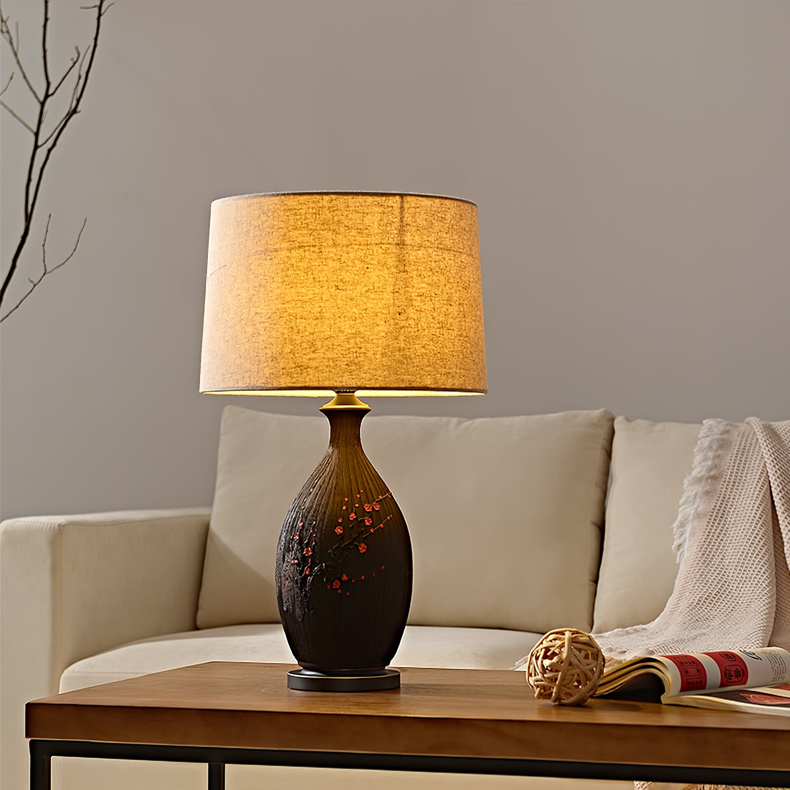 Plum Ceramic Table Lamp - Lumpaz