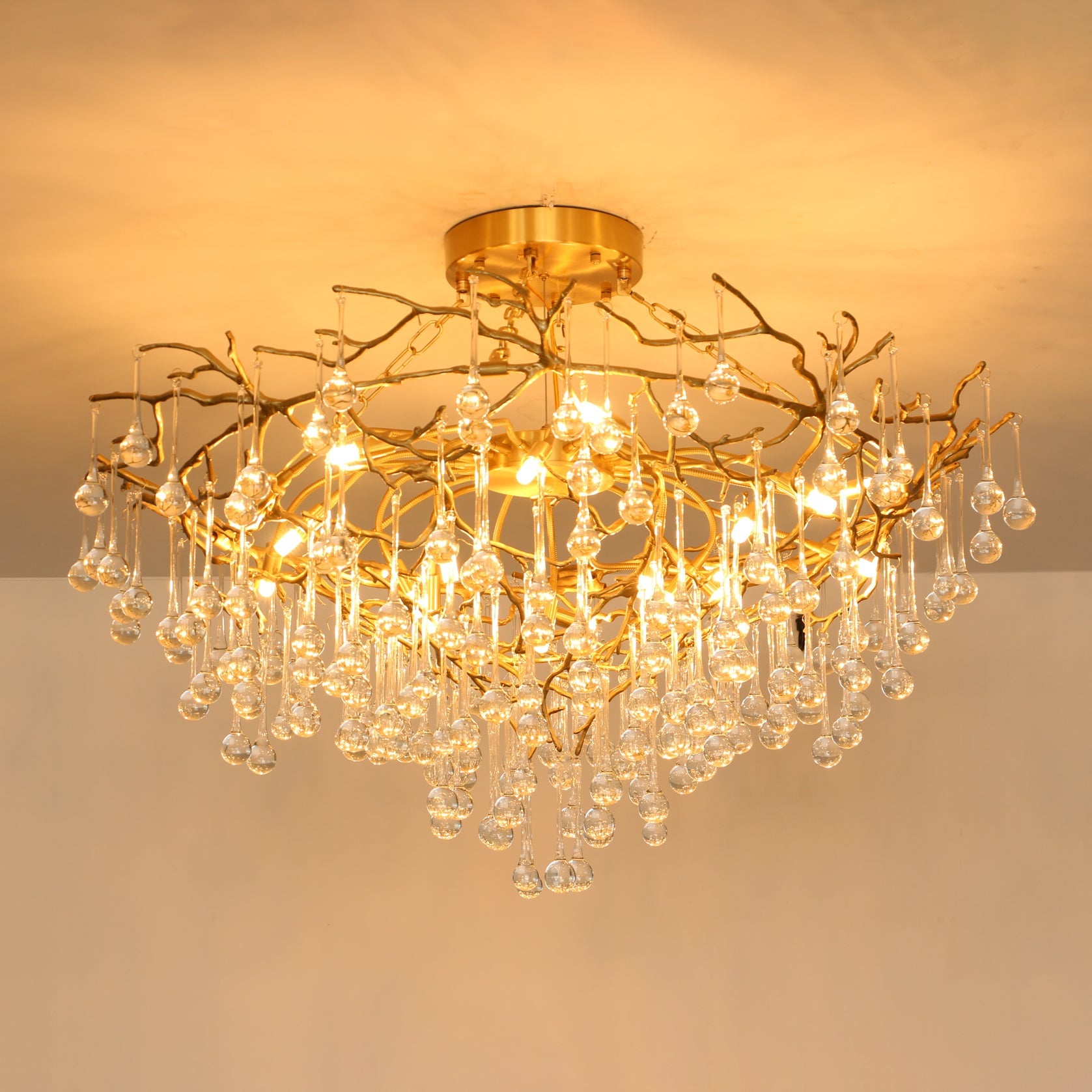Anita Brass Leaf Chandelier - Lumpaz