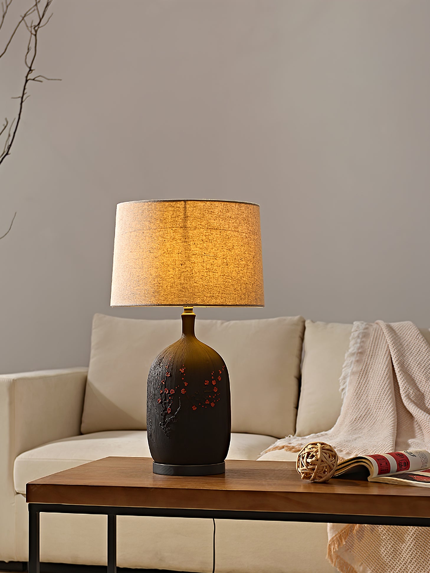 Plum Ceramic Table Lamp - Lumpaz