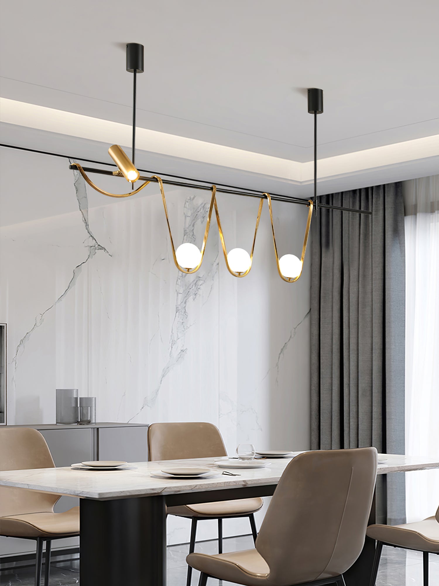 Linear Island Chandelier - Lumpaz