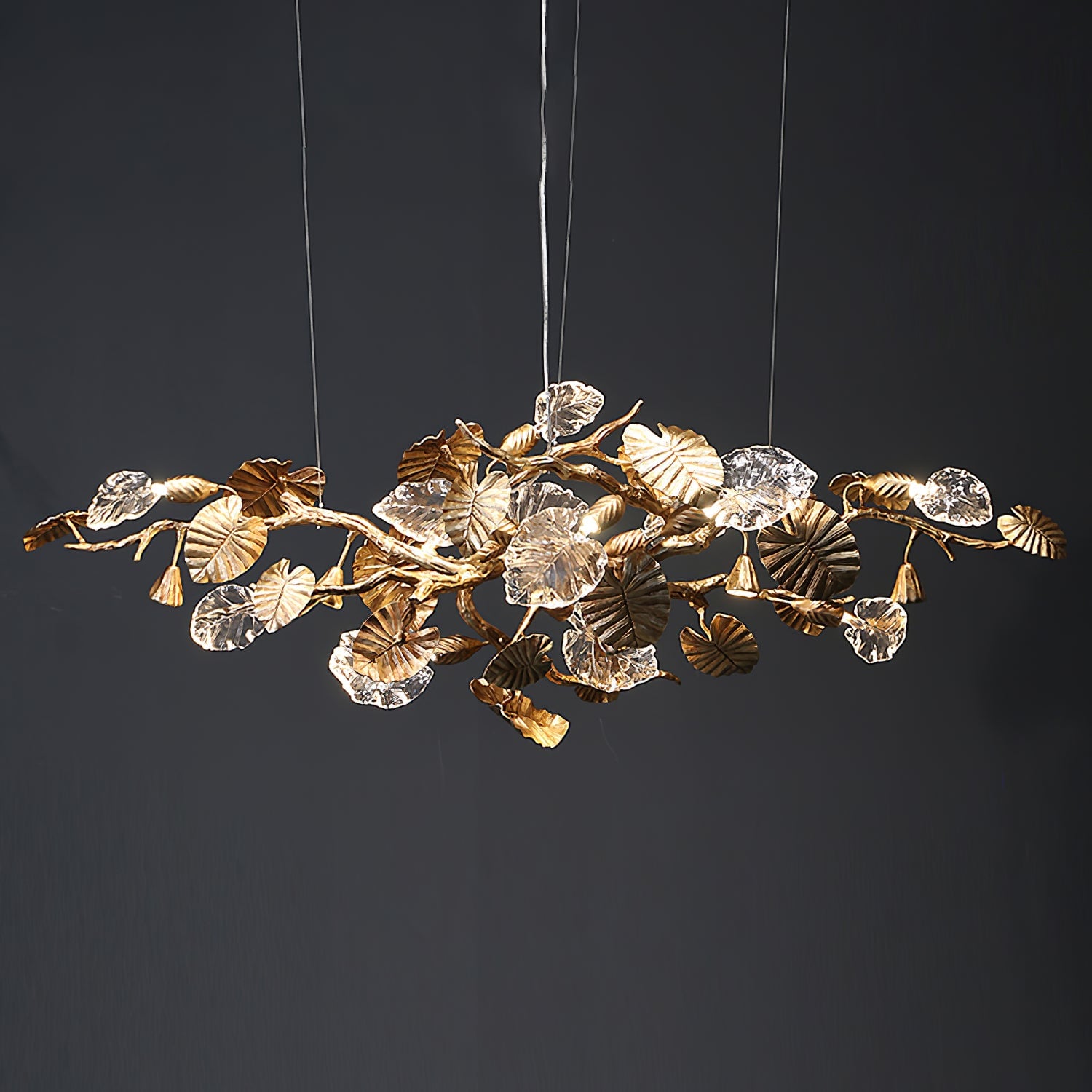Brass Leaf Chandelier - Lumpaz