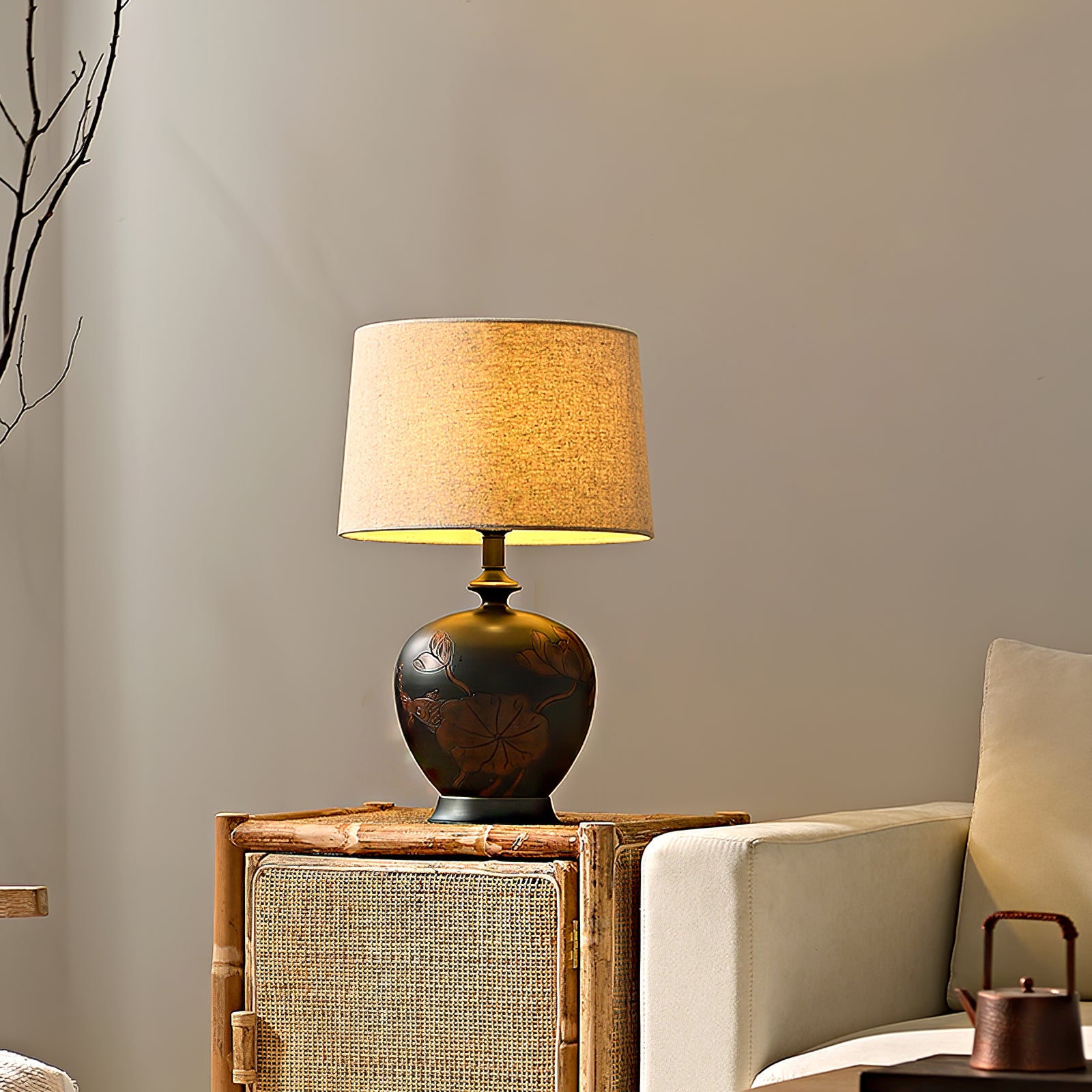 Fish Motif Ceramic Table Lamp - Lumpaz