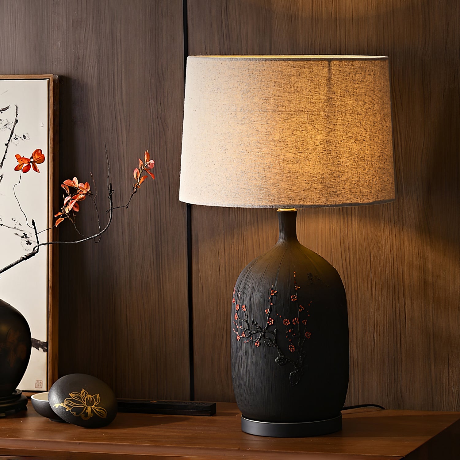 Plum Ceramic Table Lamp - Lumpaz