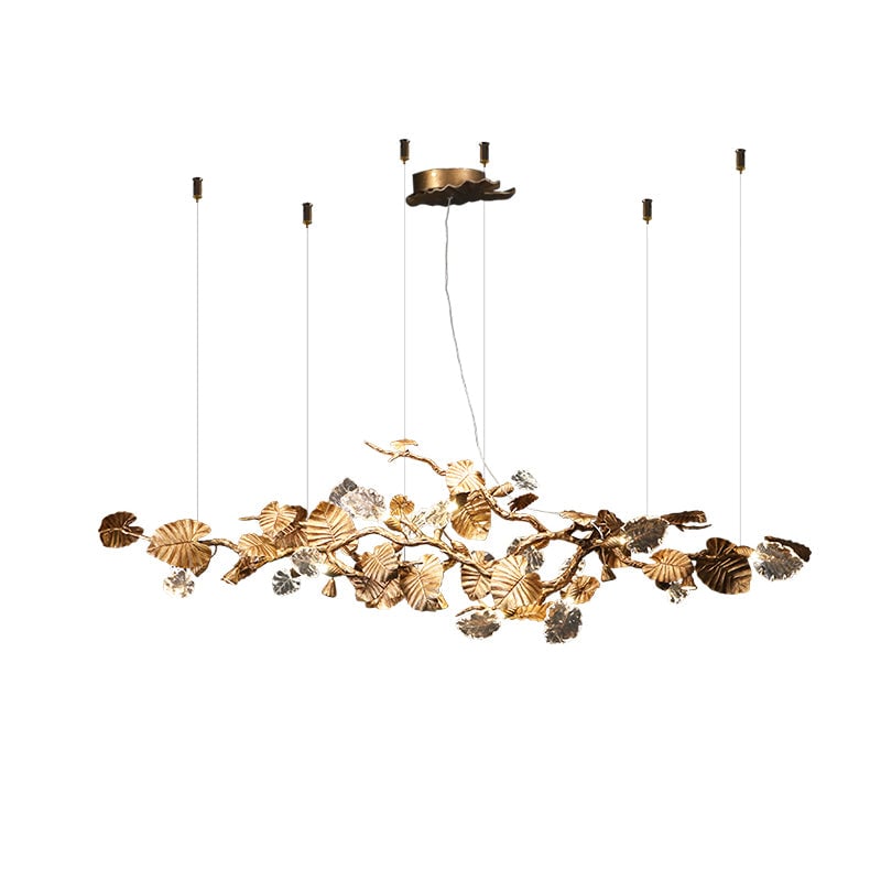 Brass Leaf Chandelier - Lumpaz
