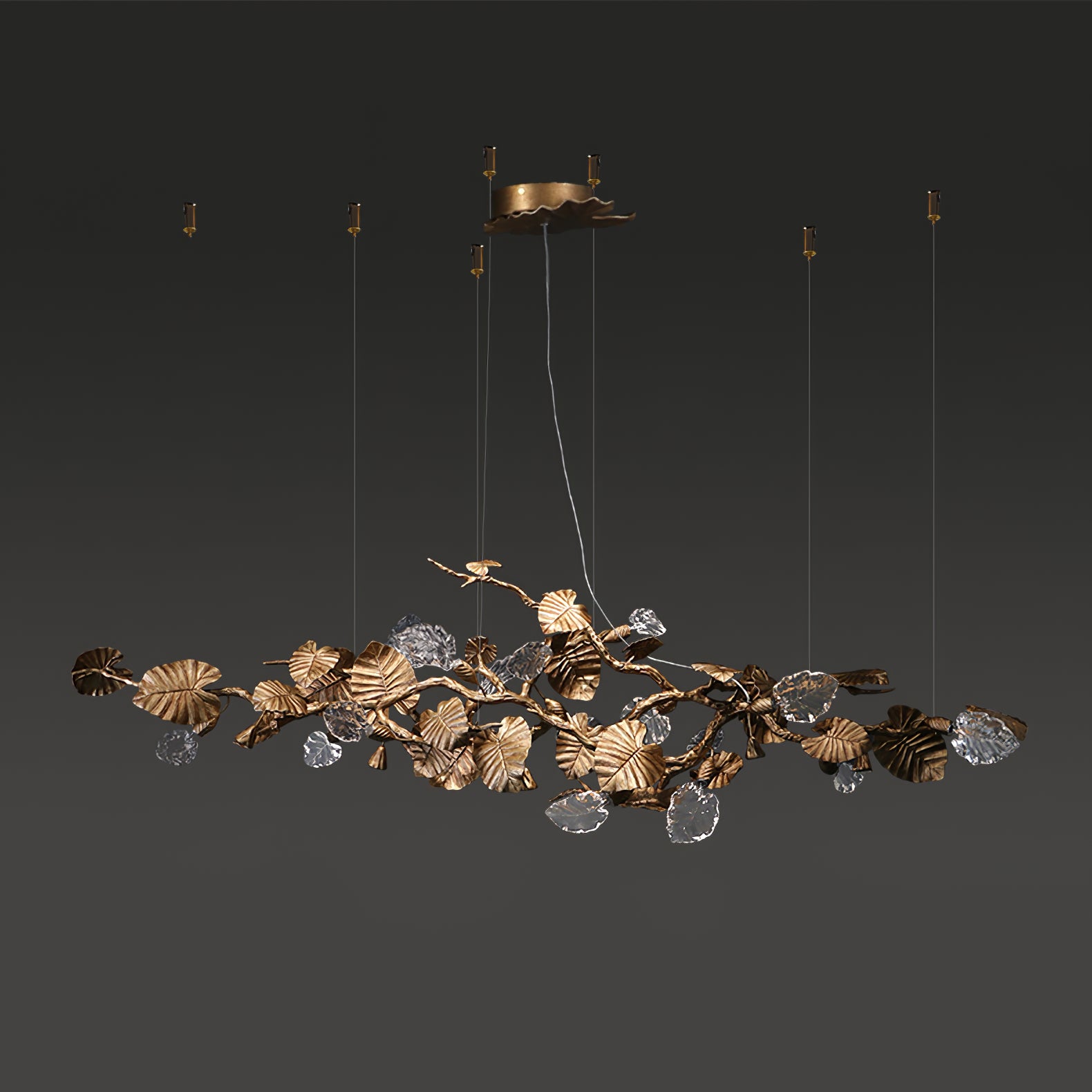 Brass Leaf Chandelier - Lumpaz