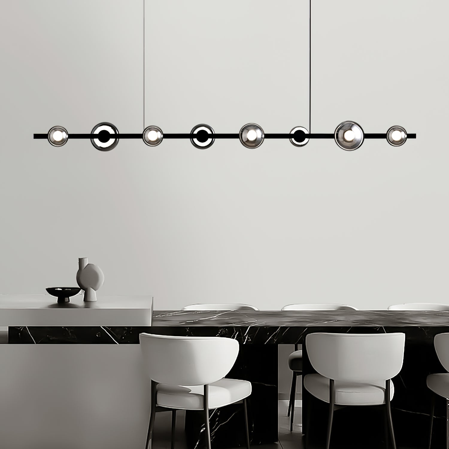 Brass Bar Glass Chandelier - Lumpaz