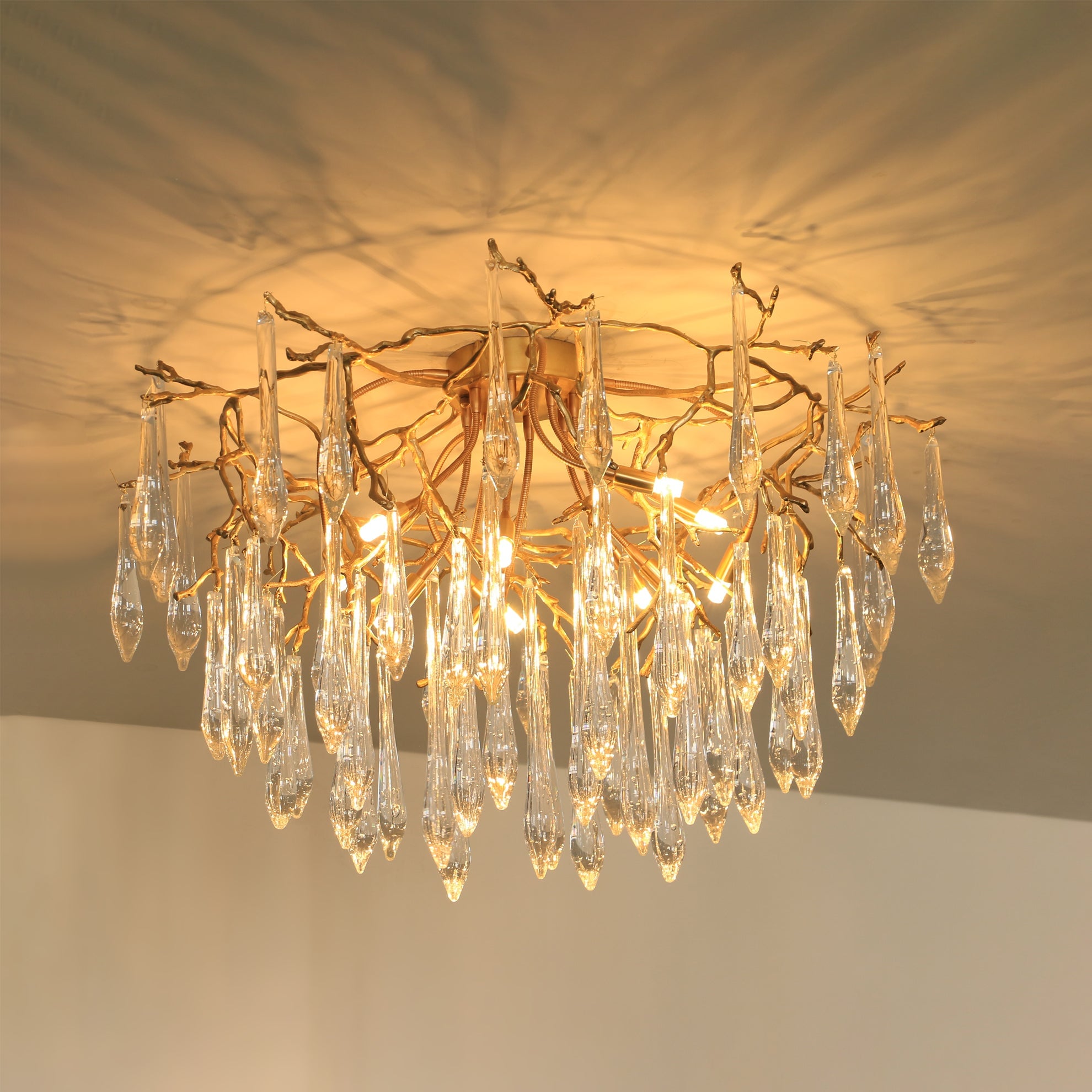 Teardrop Round Crystal Ceiling Lamp - Lumpaz
