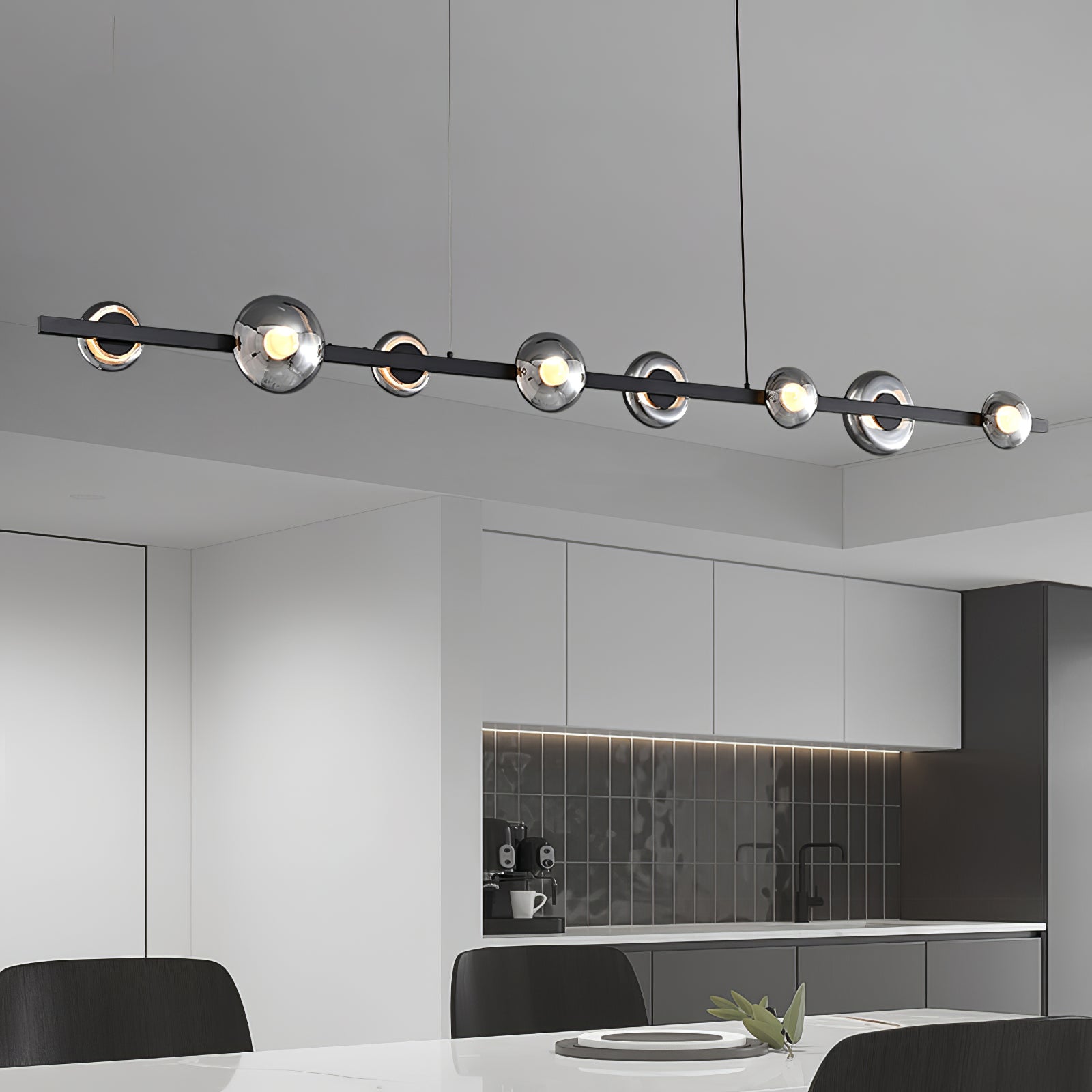 Brass Bar Glass Chandelier - Lumpaz