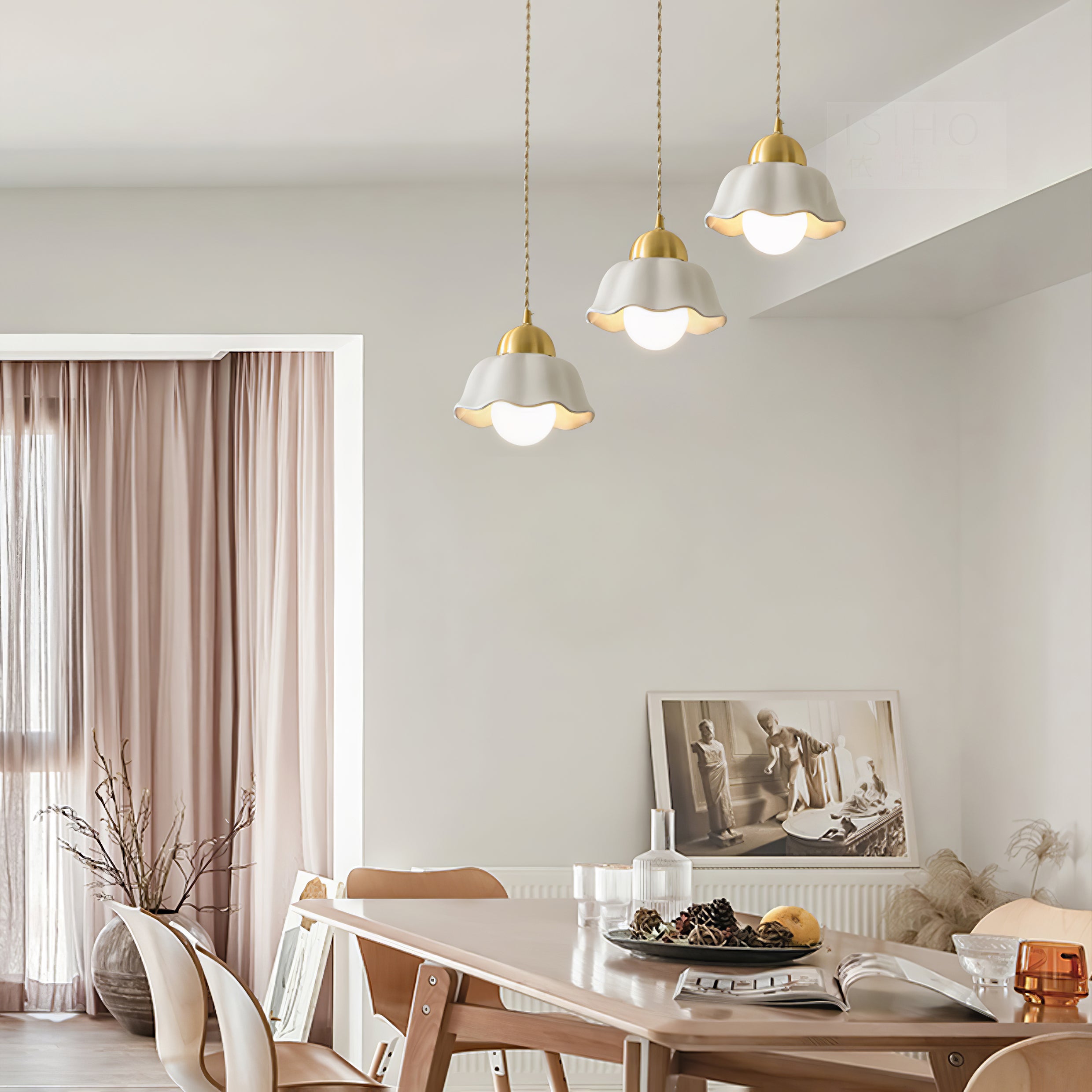 Ceramics Floral Pendant Light - Lumpaz