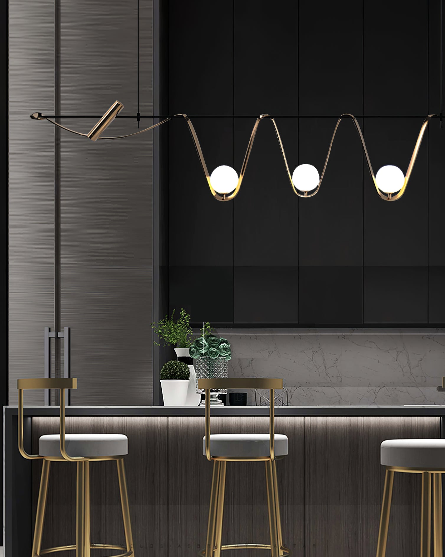 Linear Island Chandelier - Lumpaz