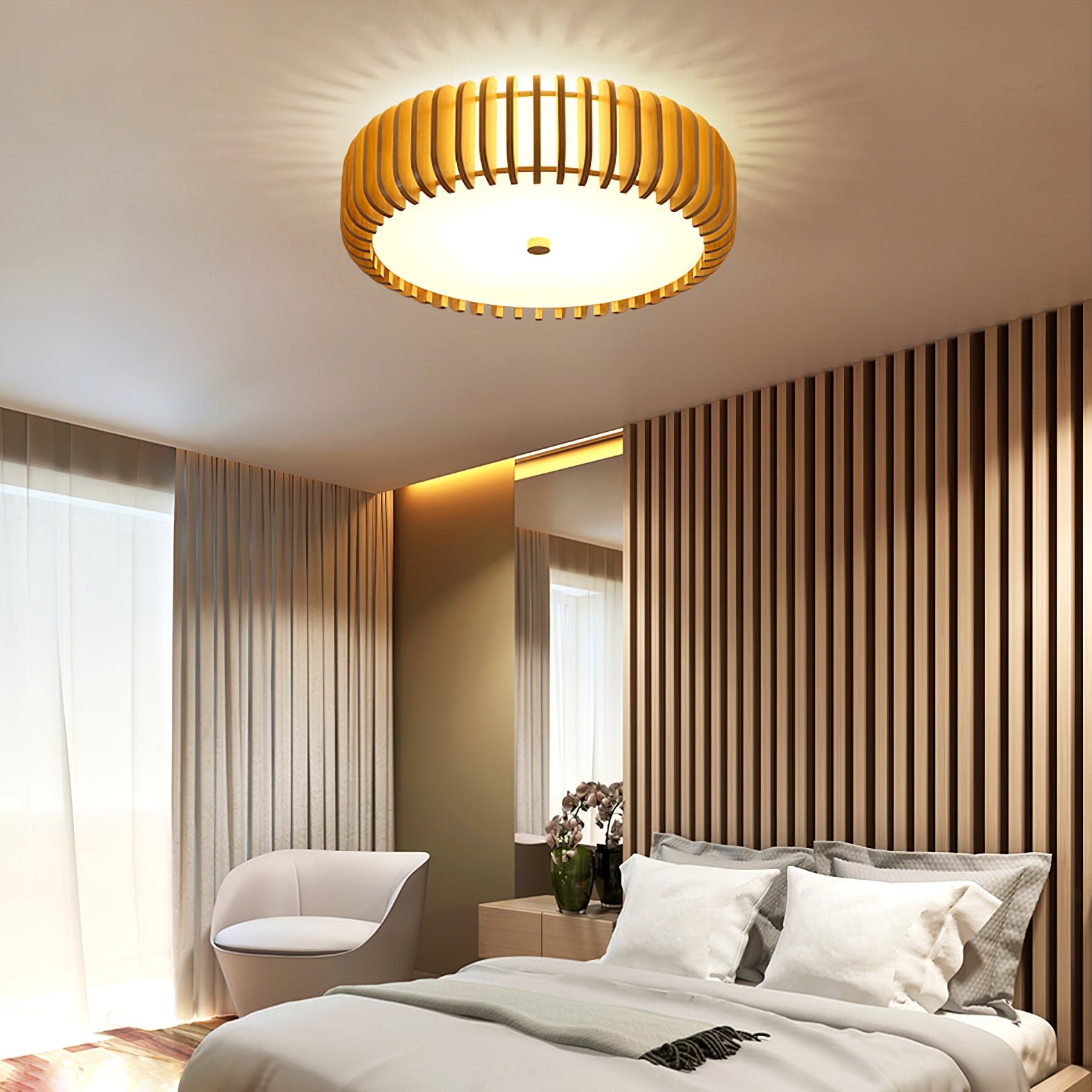 Wooden Drum Ceiling Lamp - Lumpaz