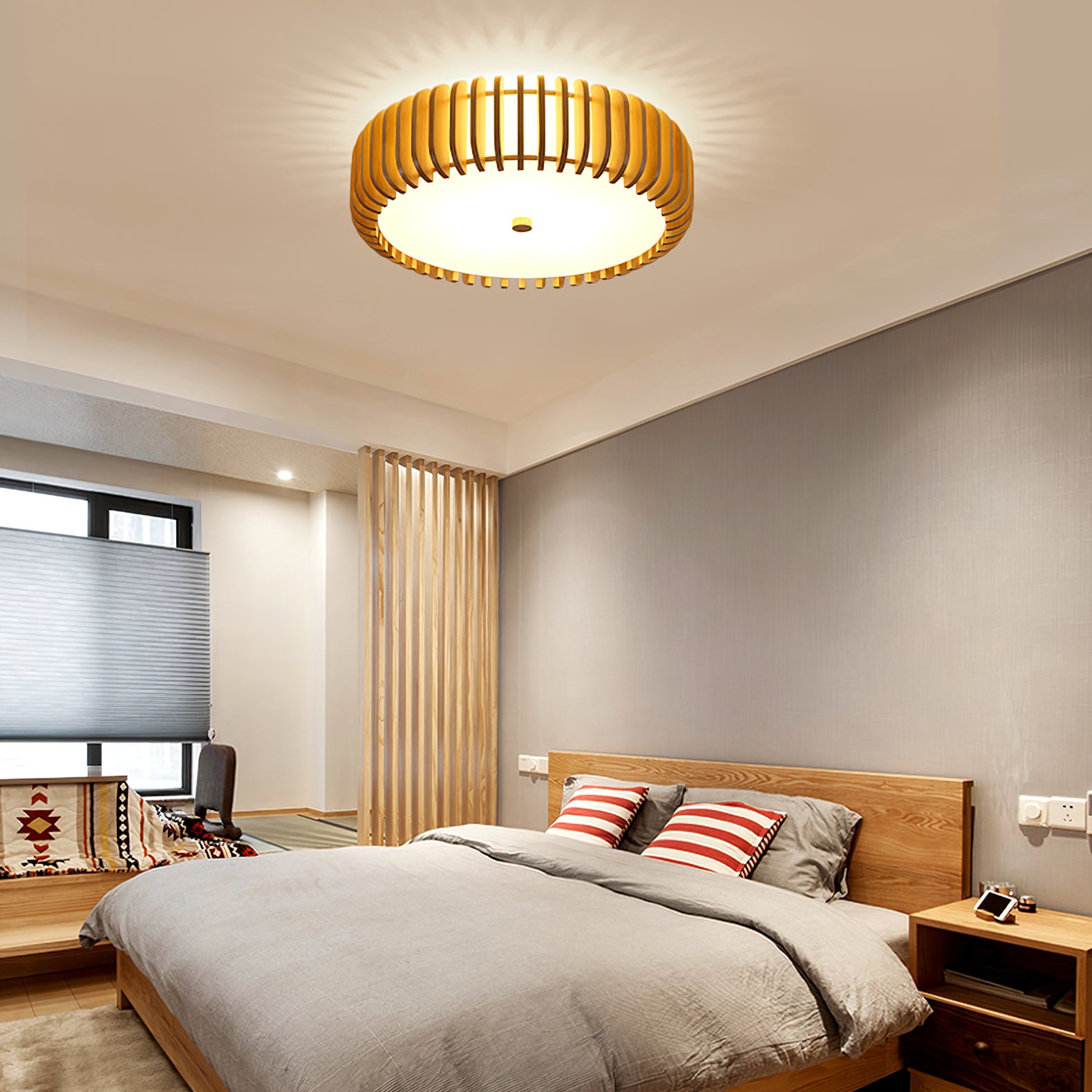 Wooden Drum Ceiling Lamp - Lumpaz