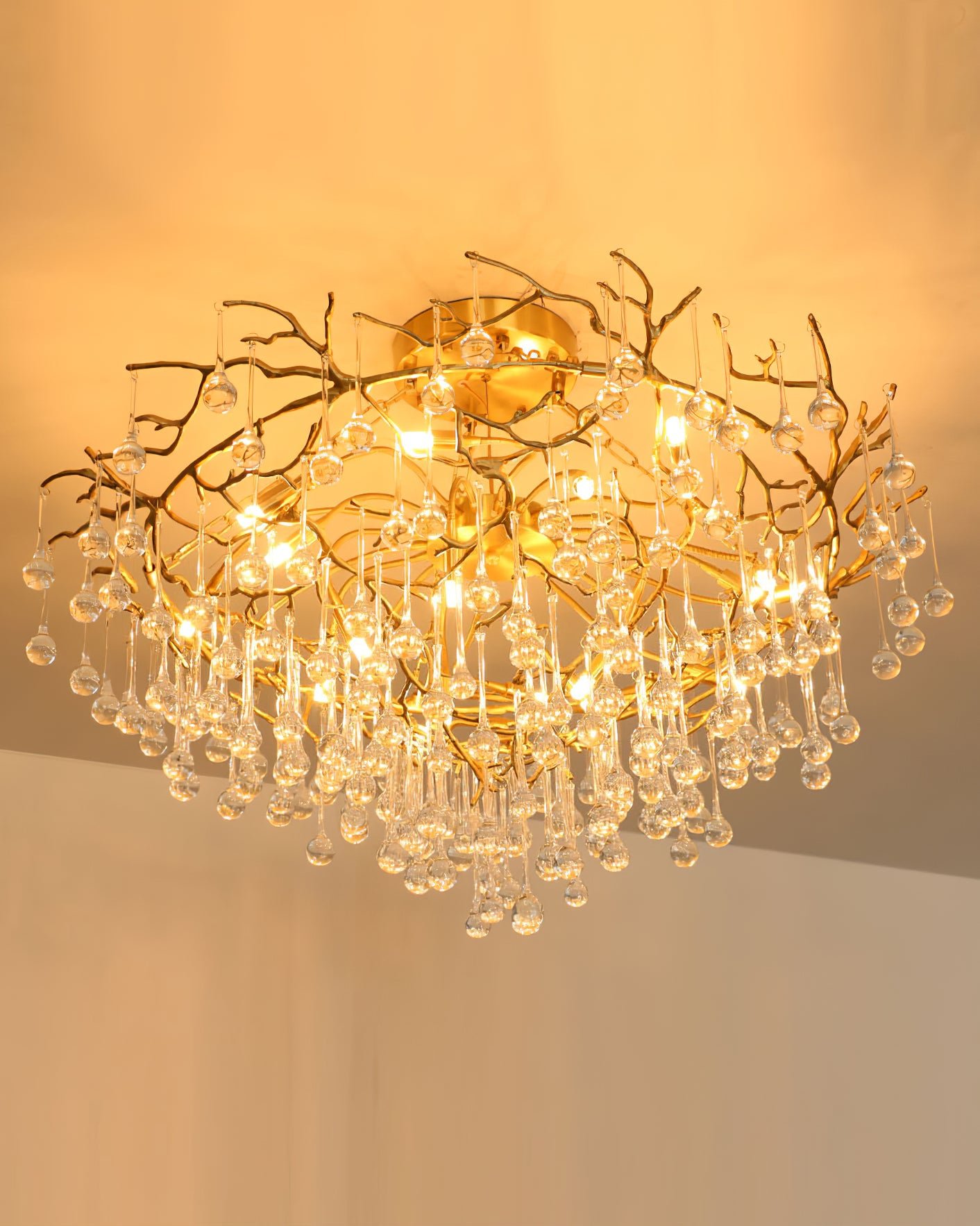 Anita Brass Leaf Chandelier - Lumpaz