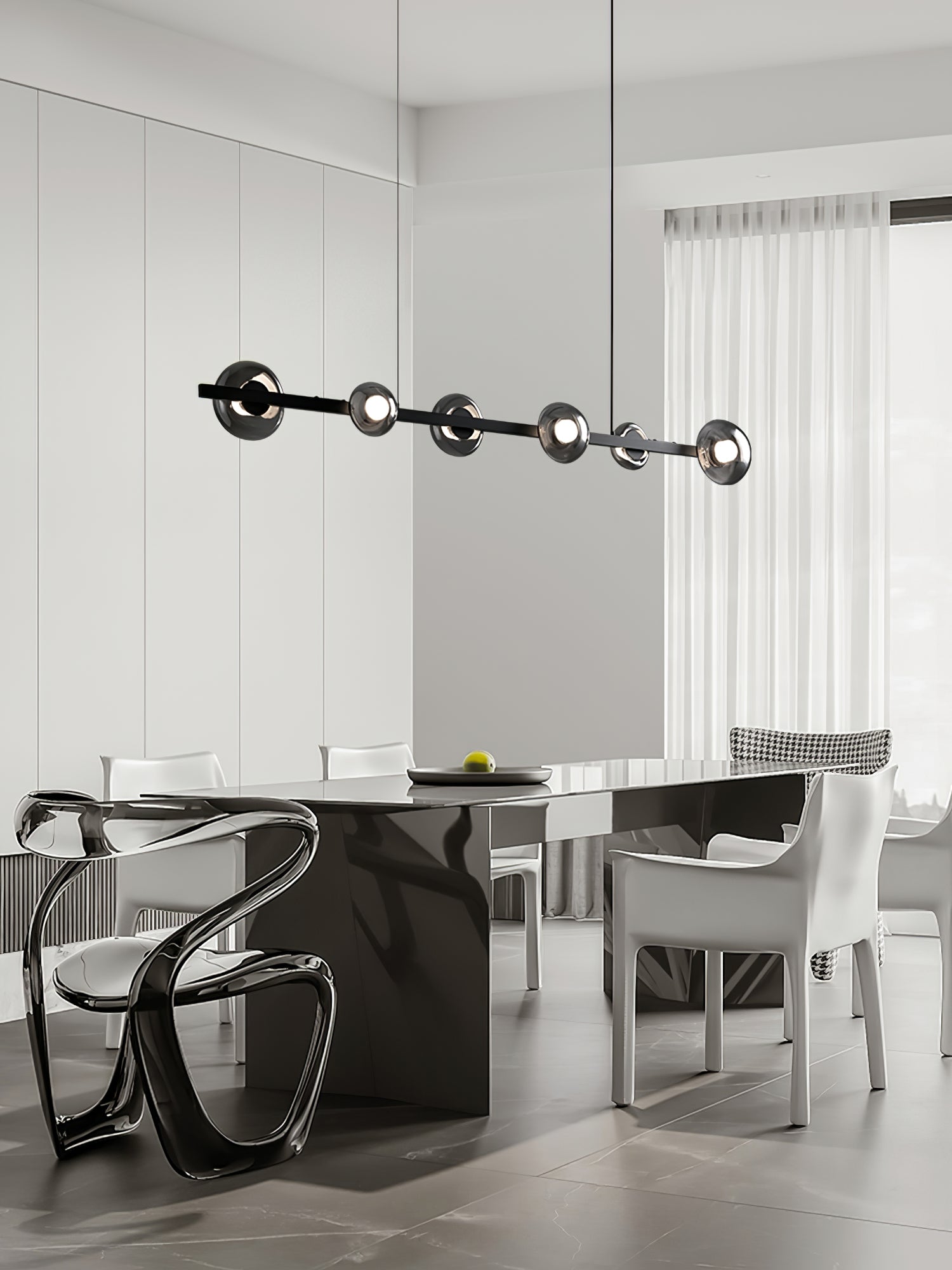 Brass Bar Glass Chandelier - Lumpaz