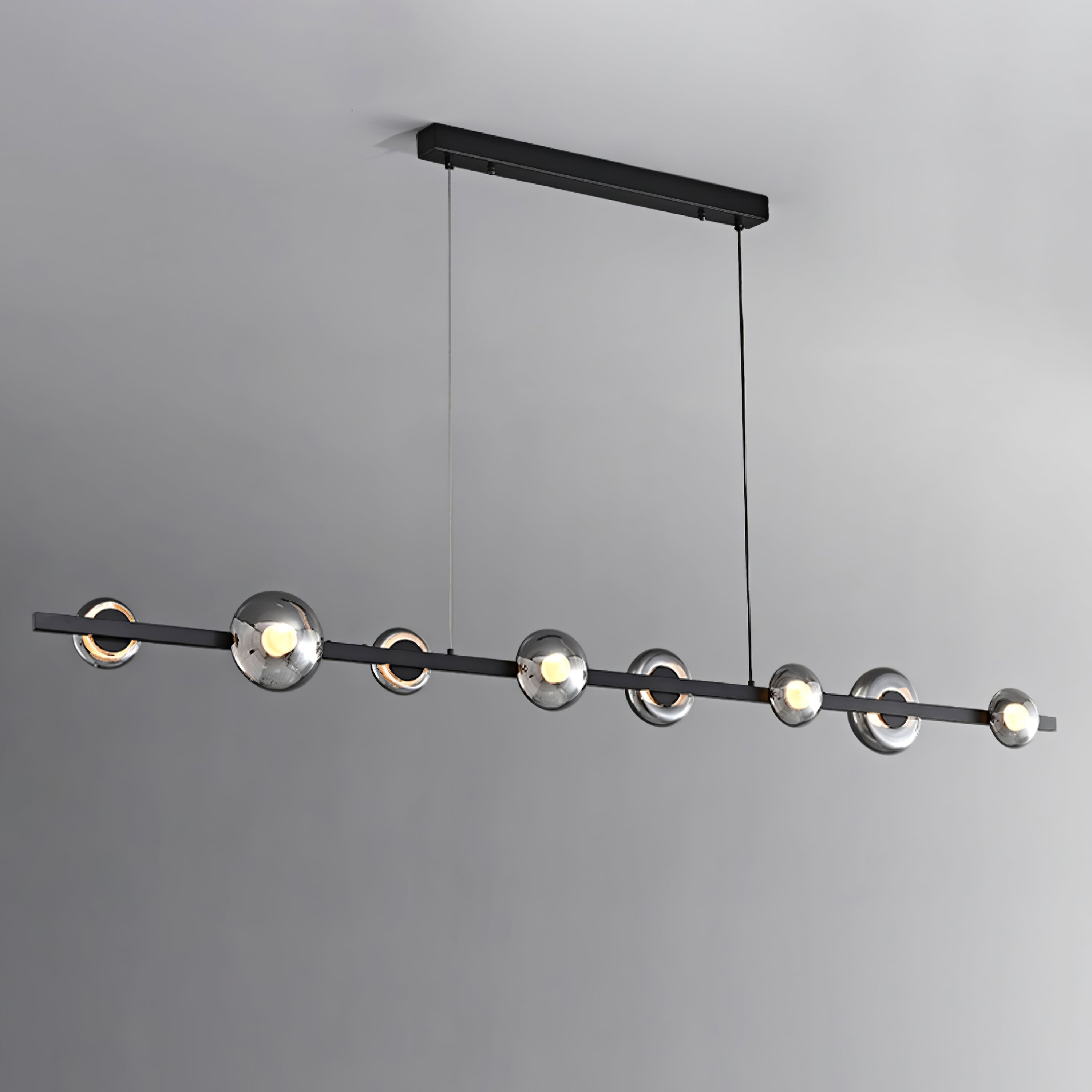 Brass Bar Glass Chandelier - Lumpaz