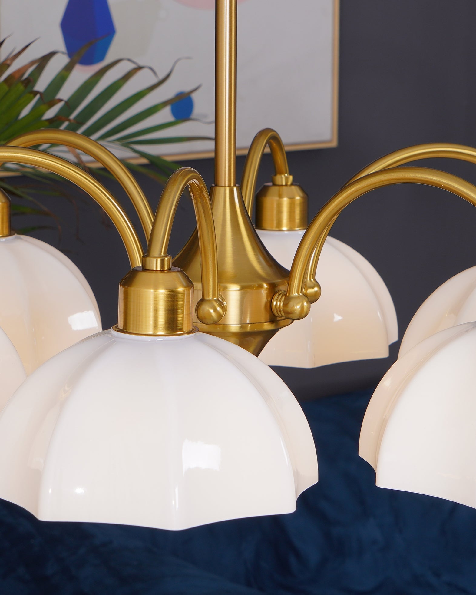 Frosted Glass Bell Chandelier - Lumpaz