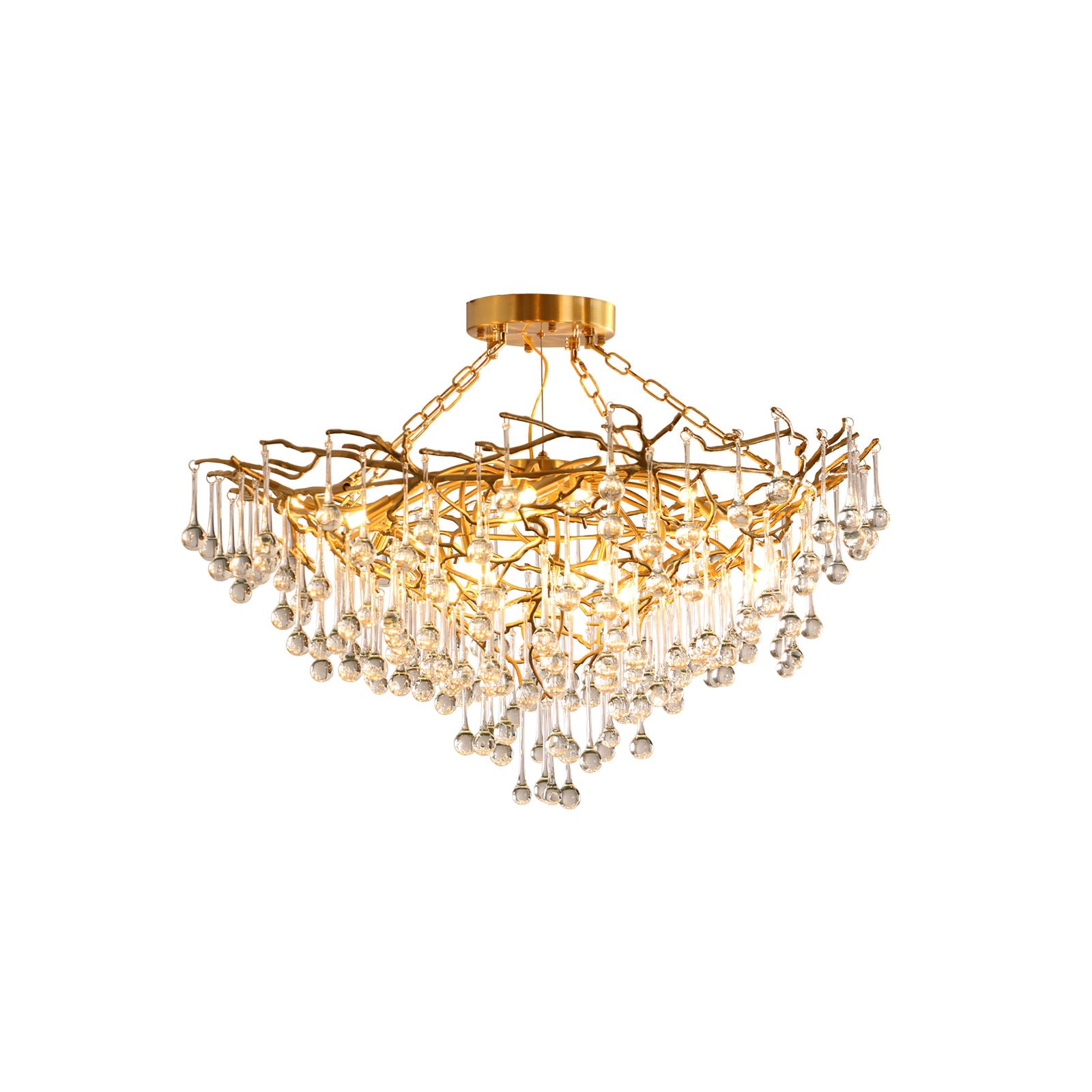 Anita Brass Leaf Chandelier - Lumpaz
