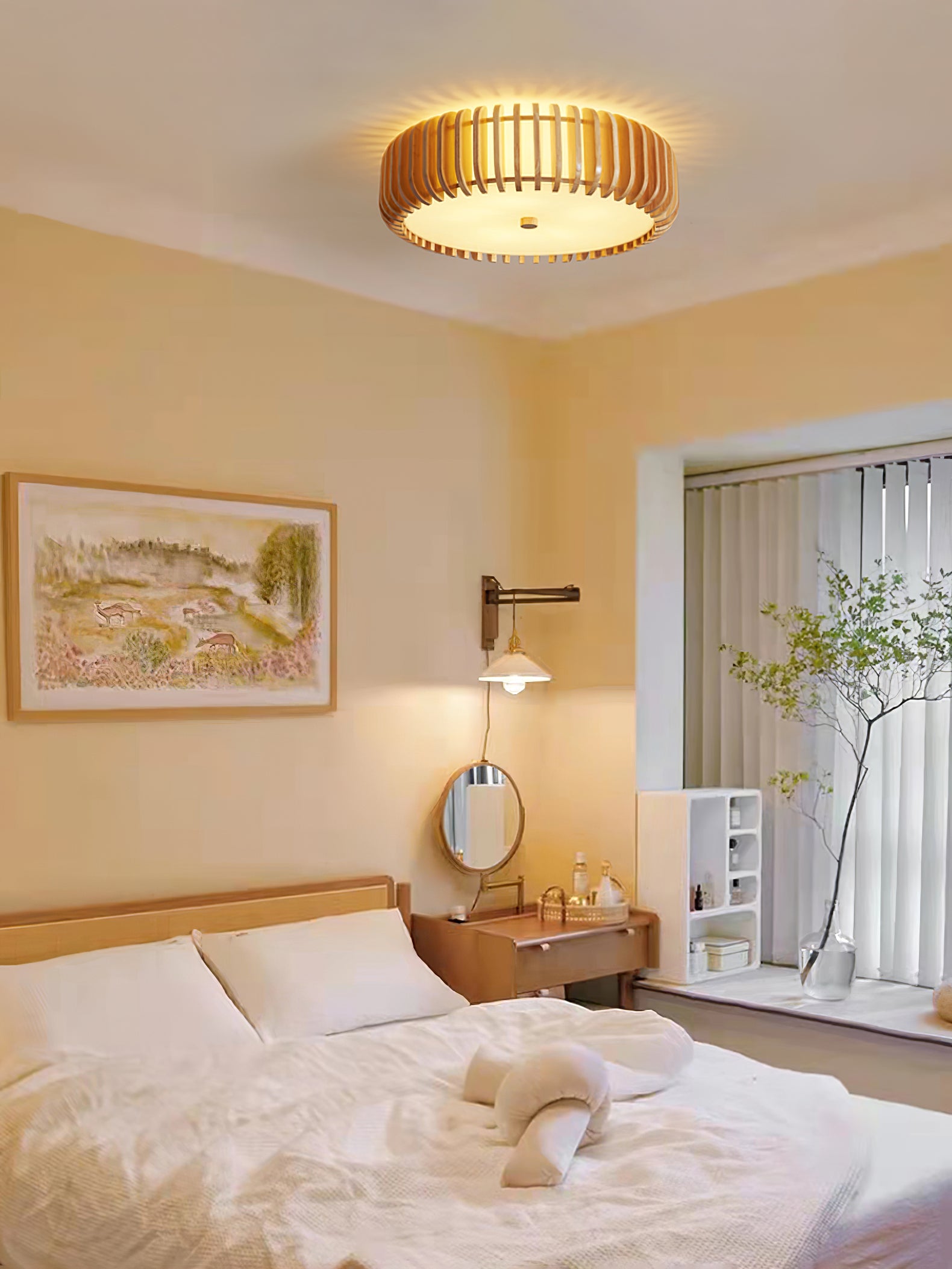 Wooden Drum Ceiling Lamp - Lumpaz